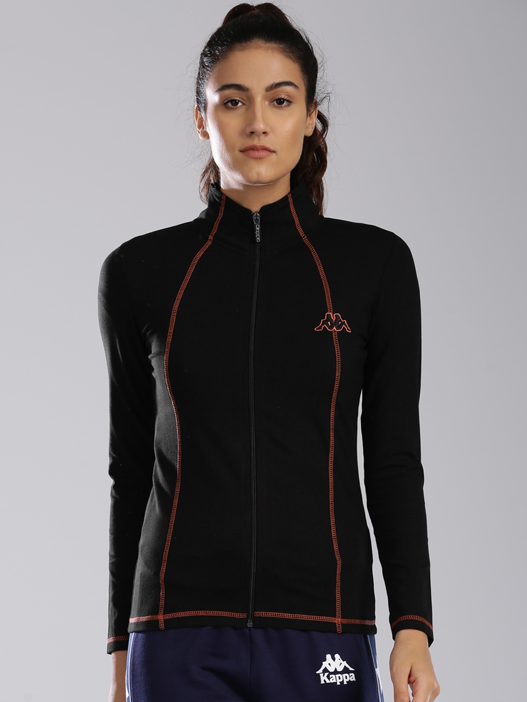 Buy Kappa Women Black Solid Sporty Jacket Jackets for Women