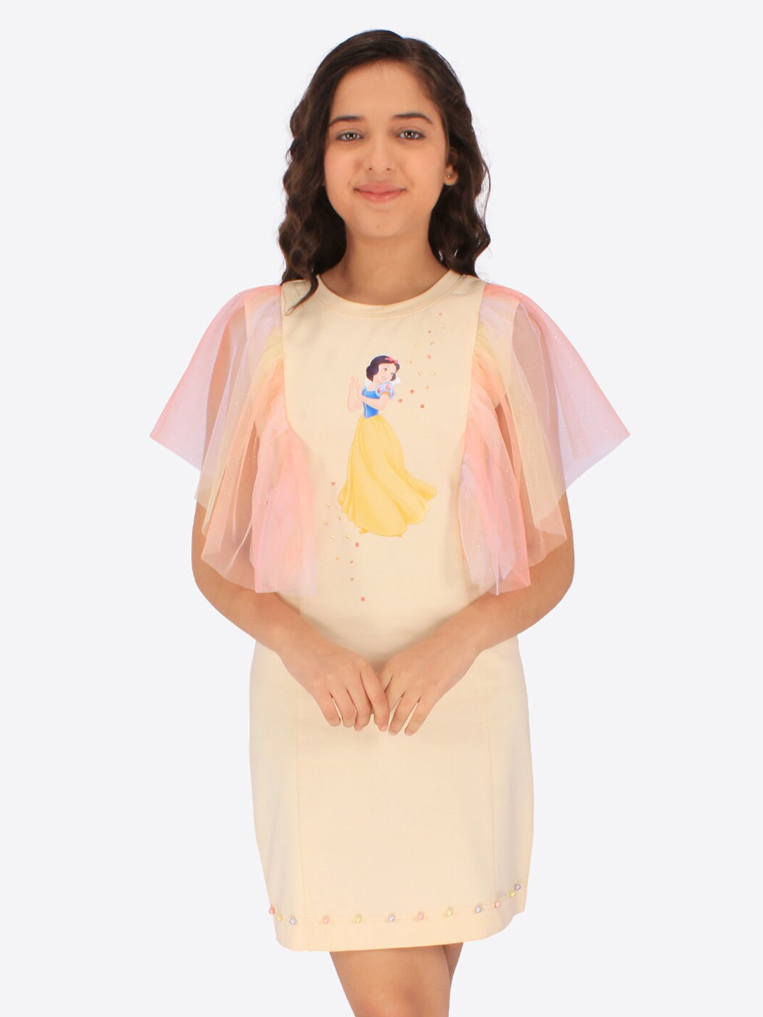 CUTECUMBER Girls Snow White Printed Sheath Dress