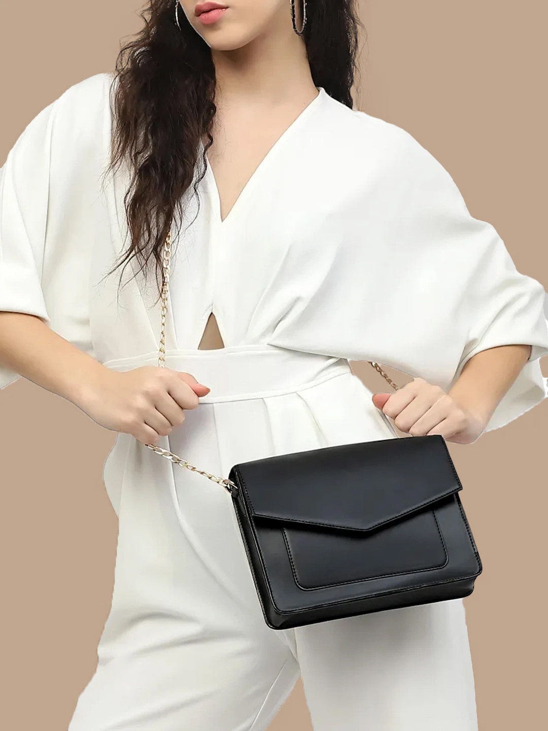 AQUATAN PU Structured Envelope Shaped Sling Bag