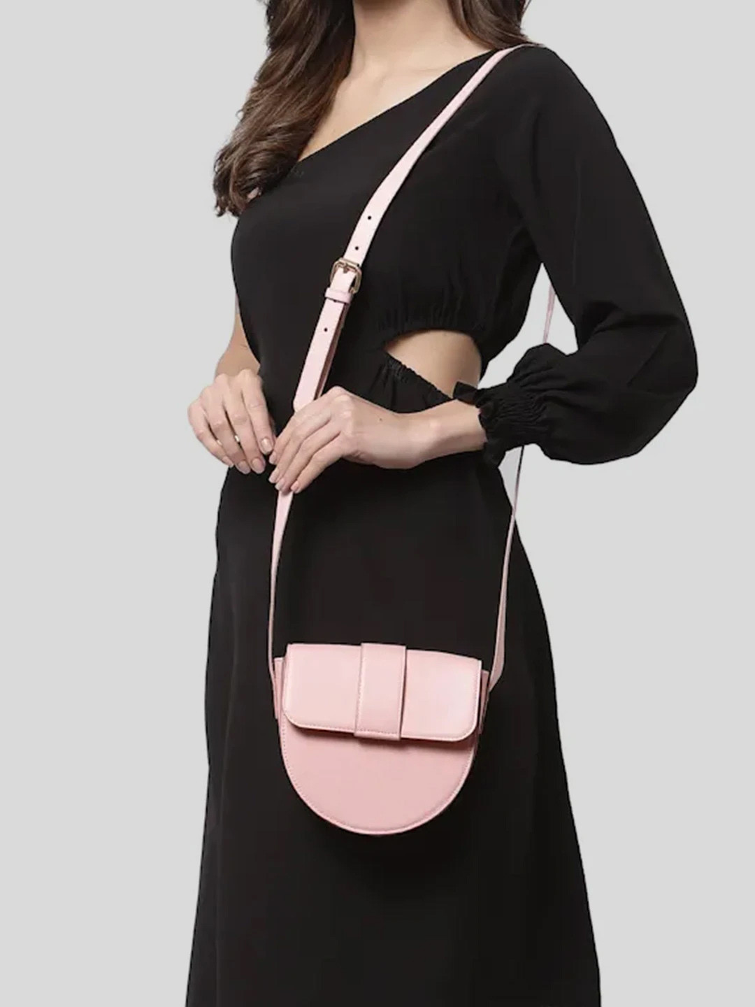 AQUATAN Structured Half Moon Shaped Sling Bag