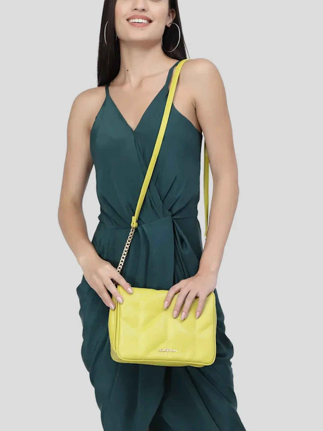 AQUATAN Flap Over Quilted PU Crossbody Sling Bag