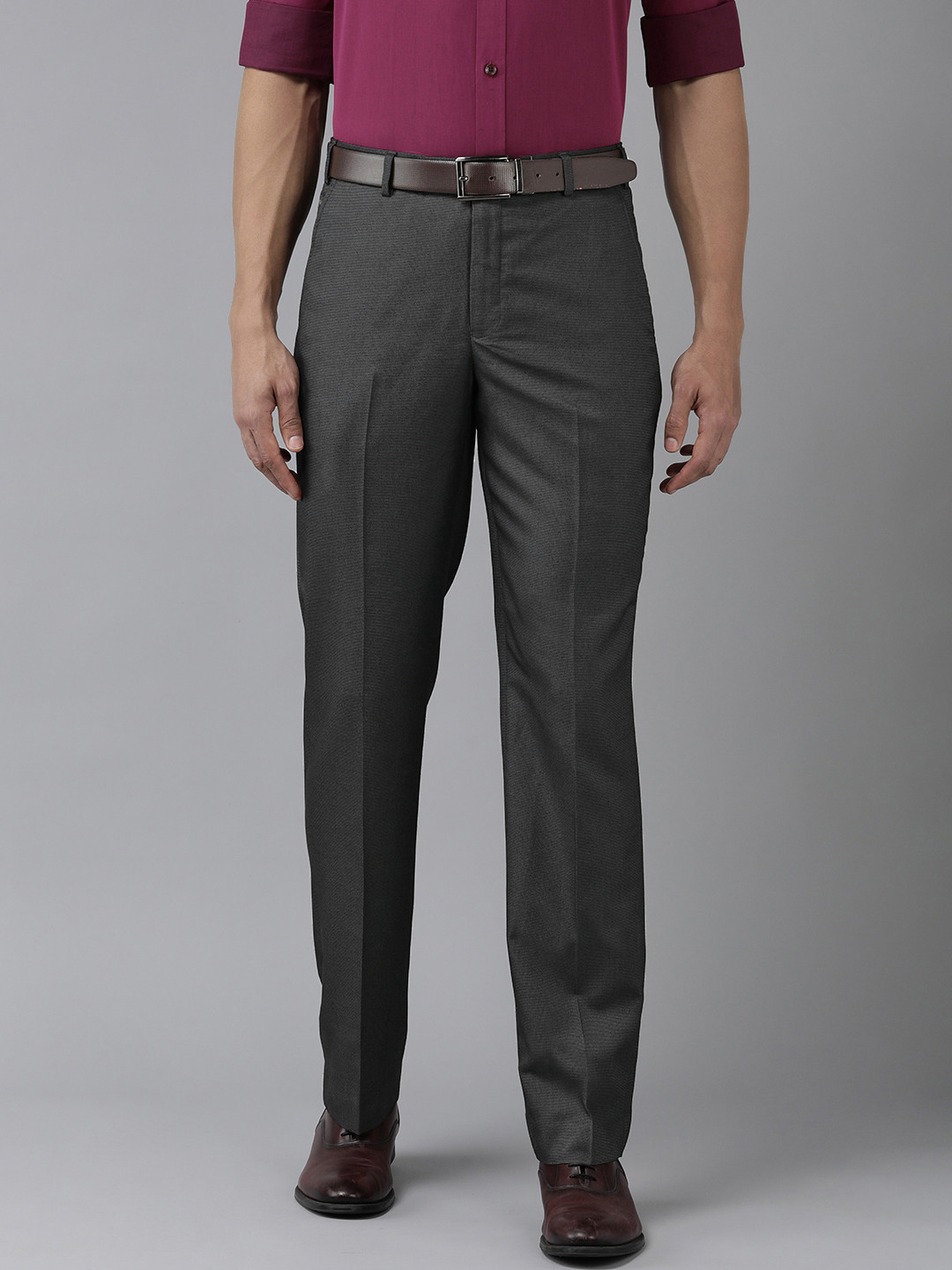 Park Avenue Men Formal Black Trousers