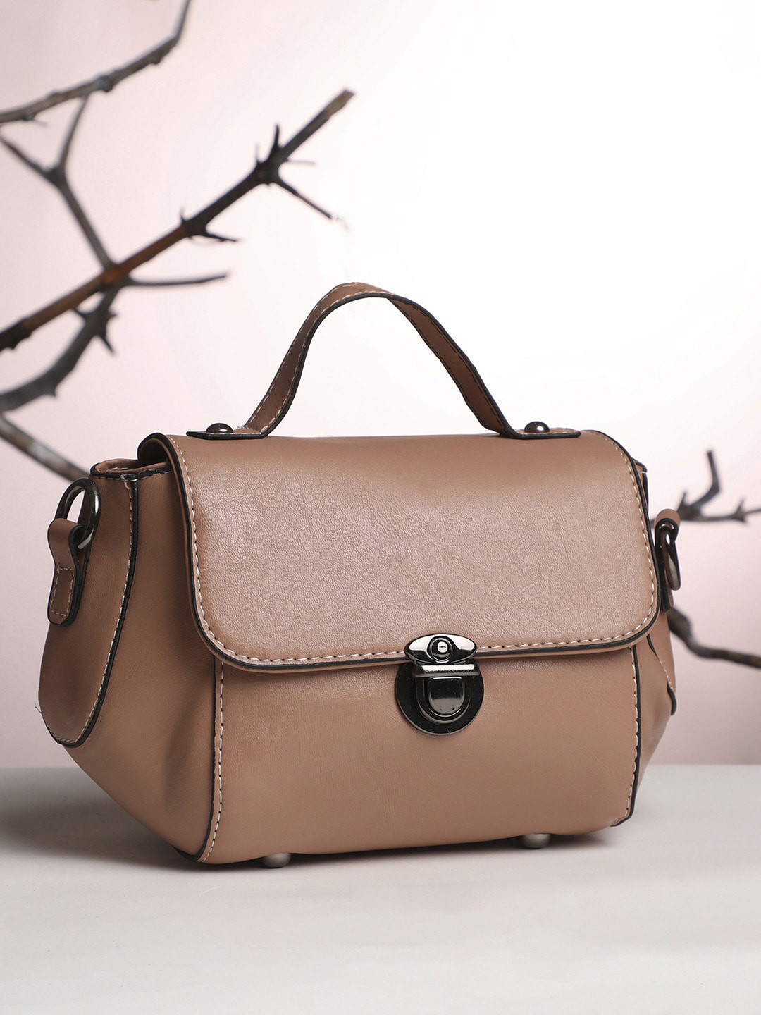 HAUTE SAUCE  PU One Handle Structured Satchel Handbags