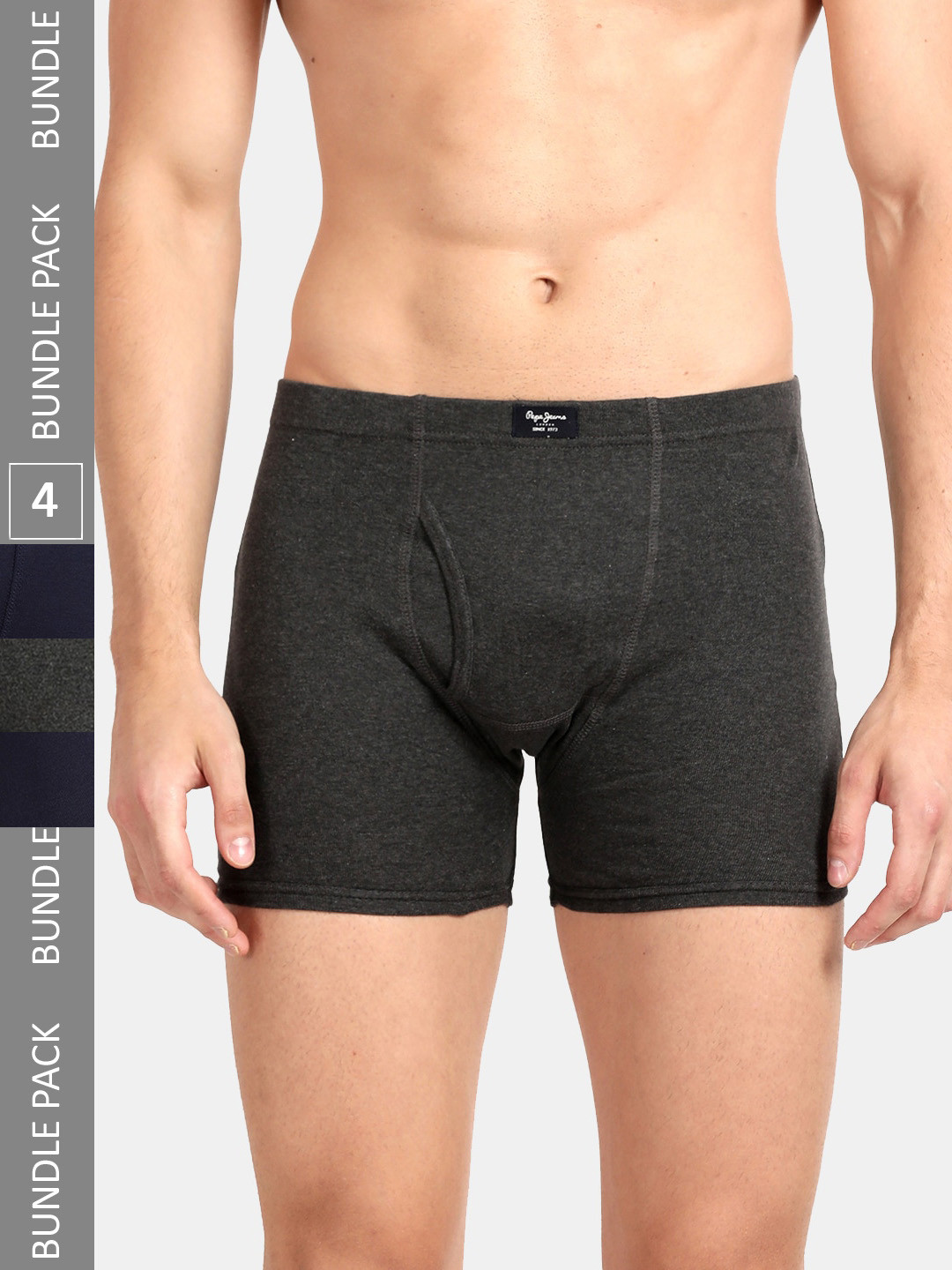 Pepe Jeans Men Pack Of 4 Outer Elastic Cotton Trunks