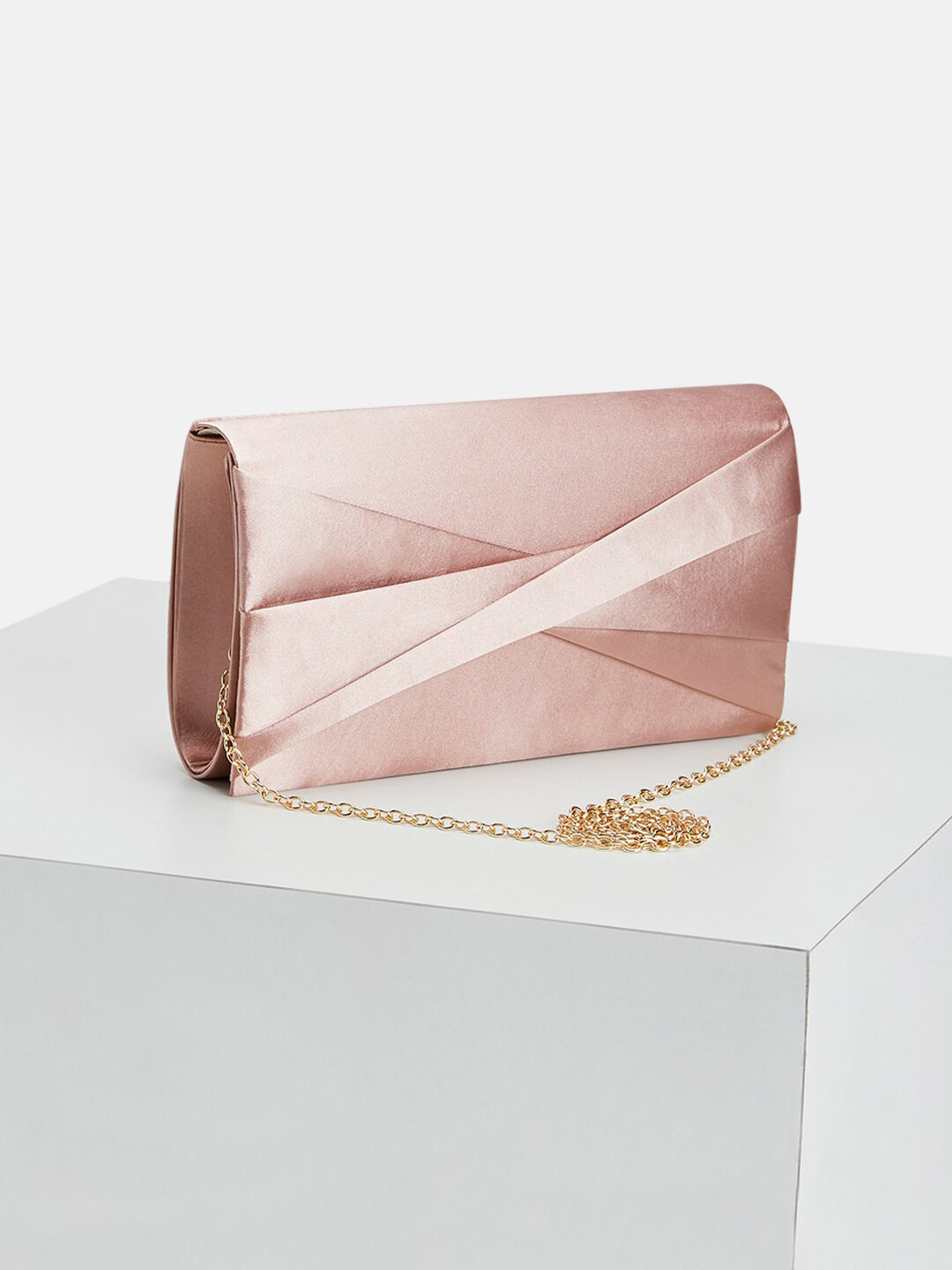Forever Glam by Pantaloons Textured Faux Leather Box Clutch