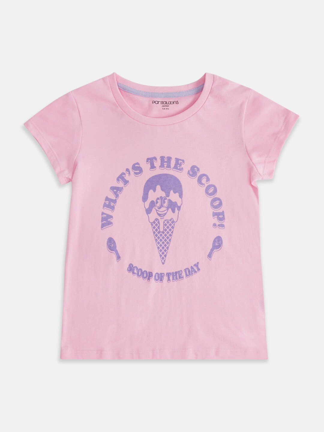Pantaloons Junior Girls Typography Printed Cotton T-shirt