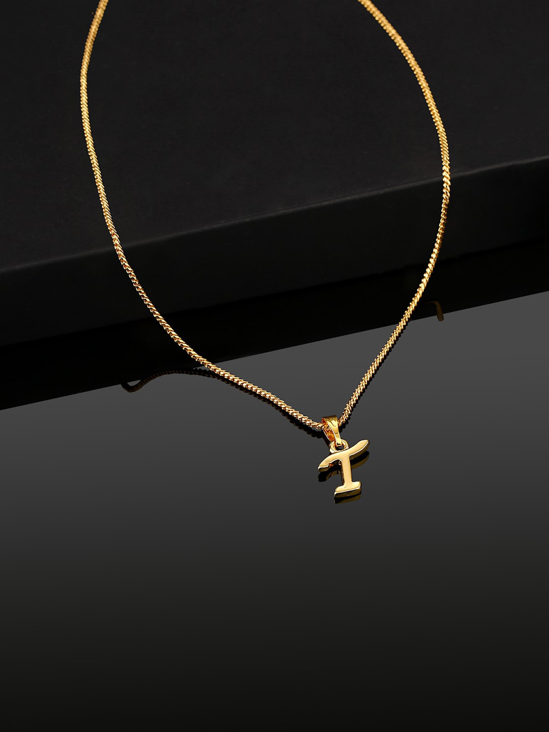 Estele Gold-Plated Initial T Pendant With Chain