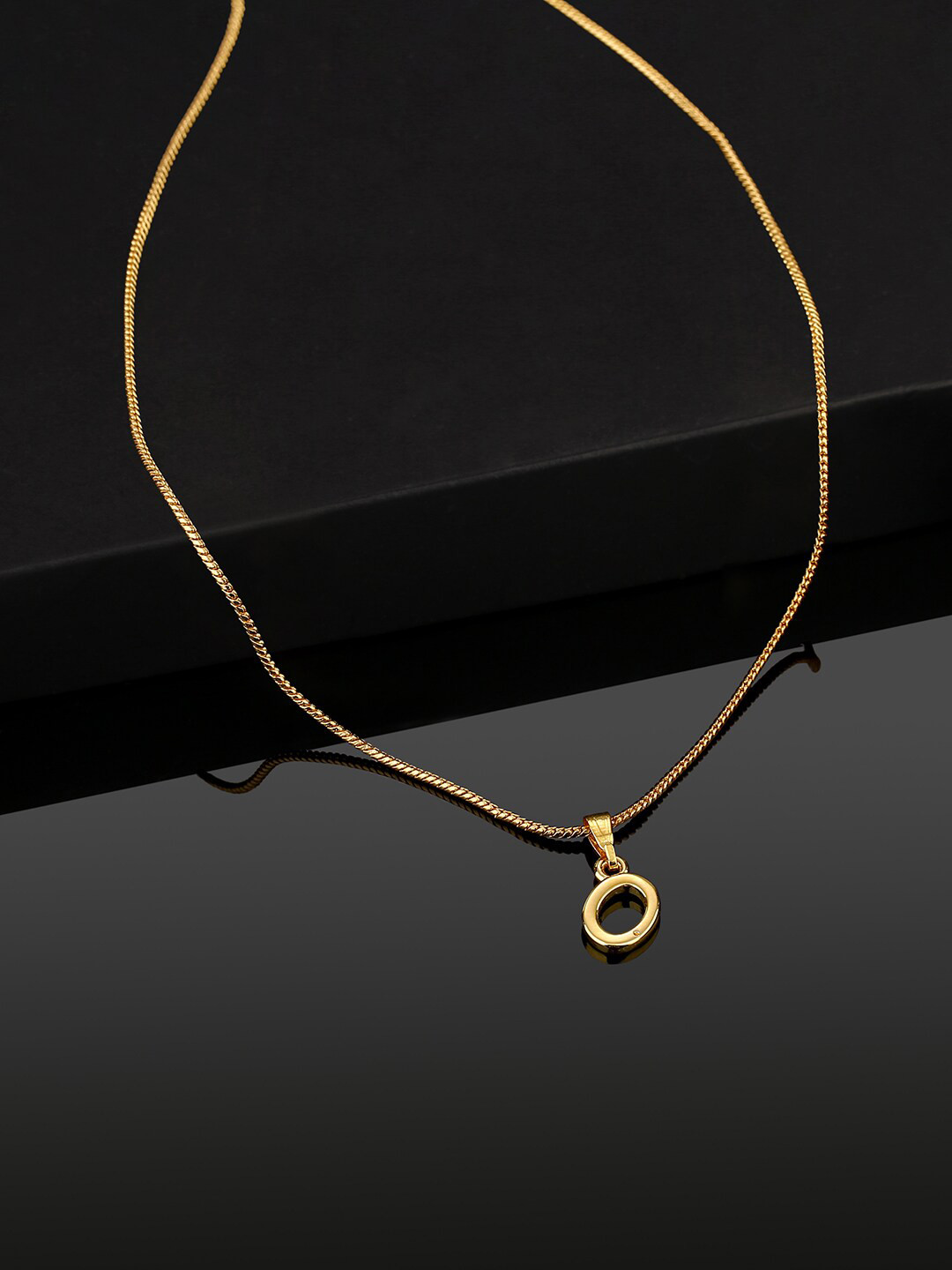 Estele Gold-Plated Initial O Pendant With Chain