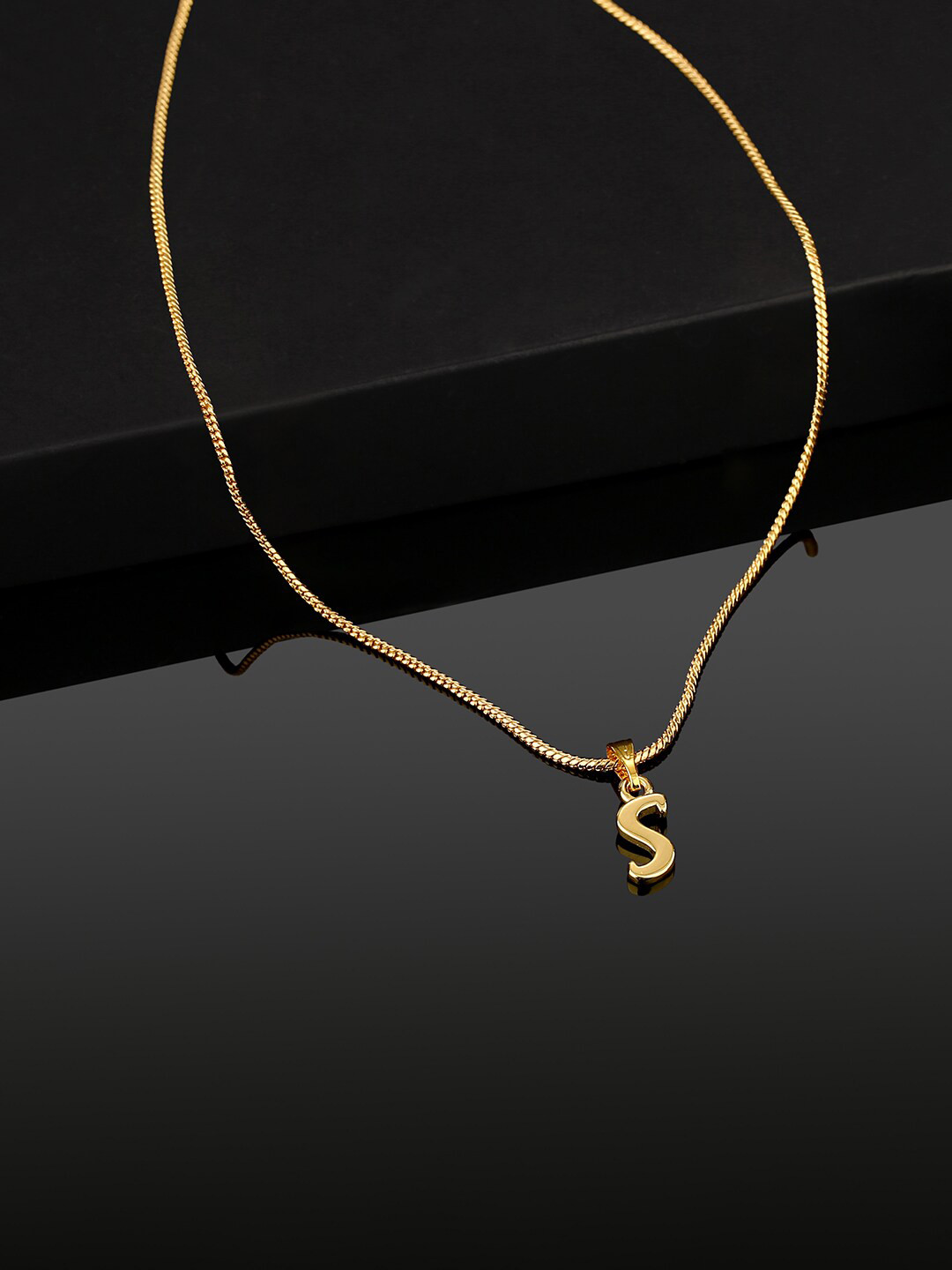 Estele Gold-Plated Initial S Pendant With Chain