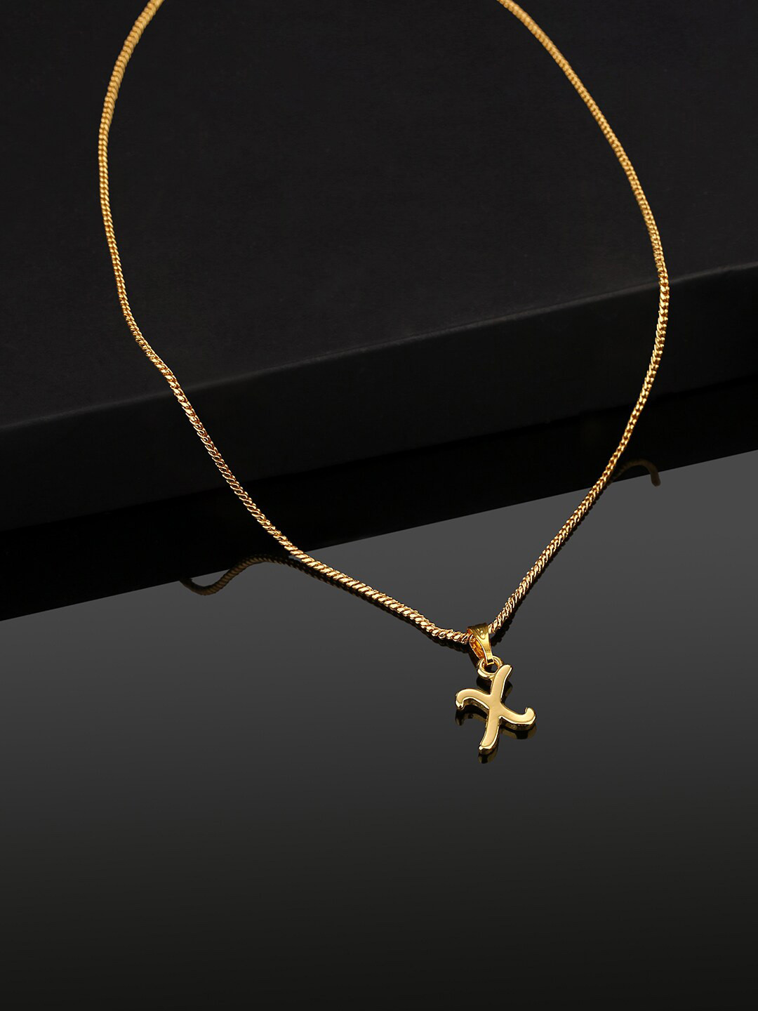 Estele Gold-Plated Initial X Pendant With Chain
