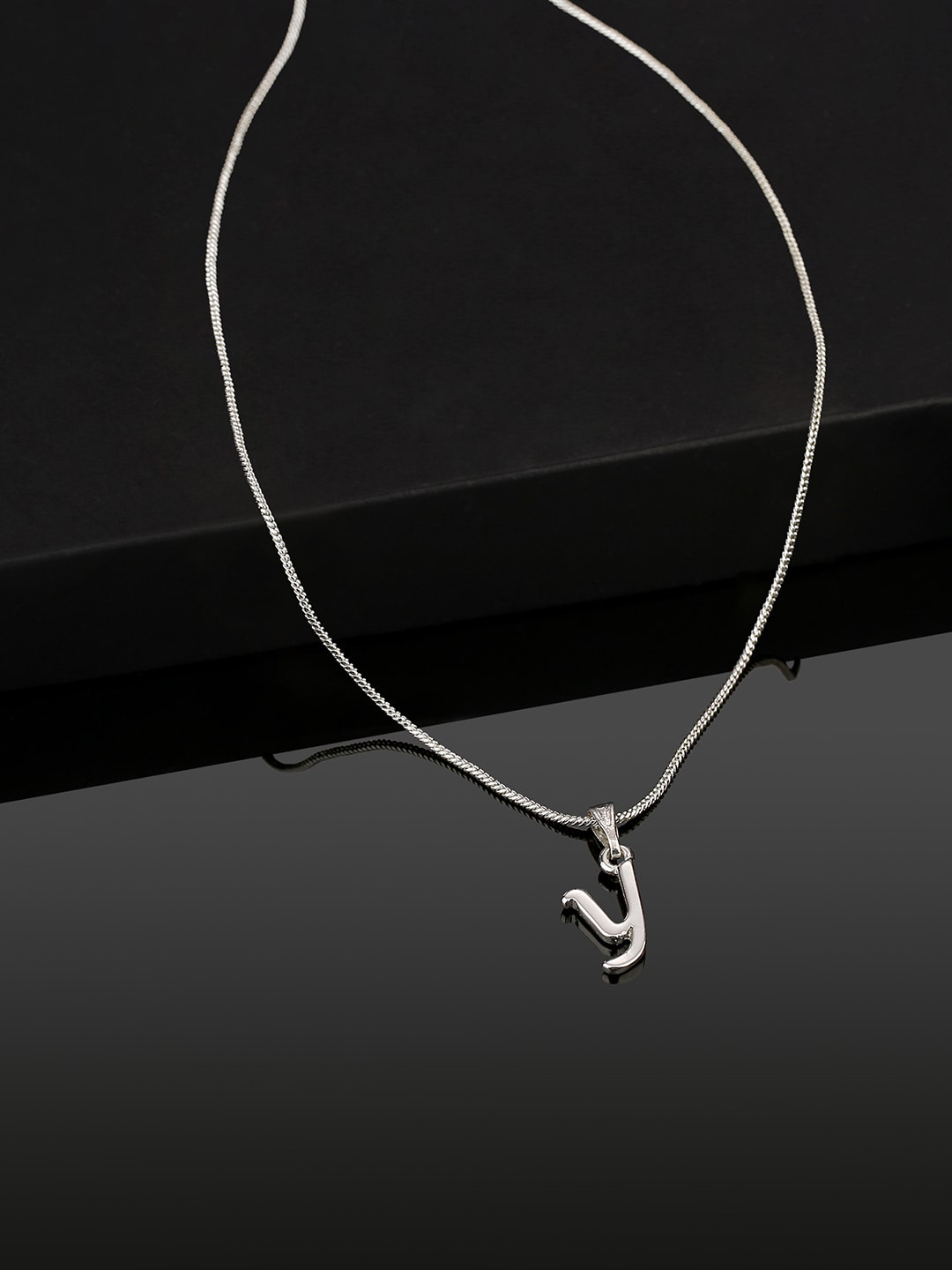 Estele Rhodium-Plated Initial Y Pendant With Chain