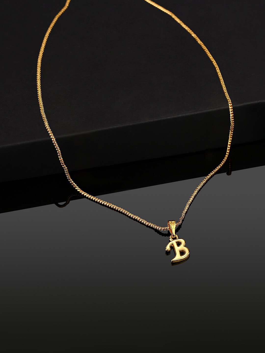 Estele Gold-Plated Initial B Pendant With Chain