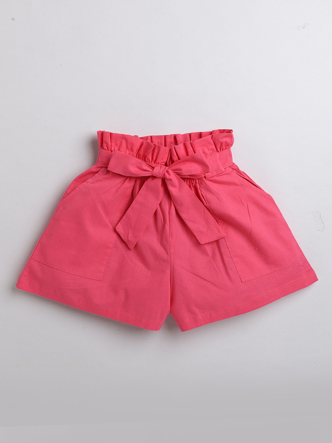 AWW HUNNIE Girls Loose Fit High-Rise Cotton Cambric Shorts