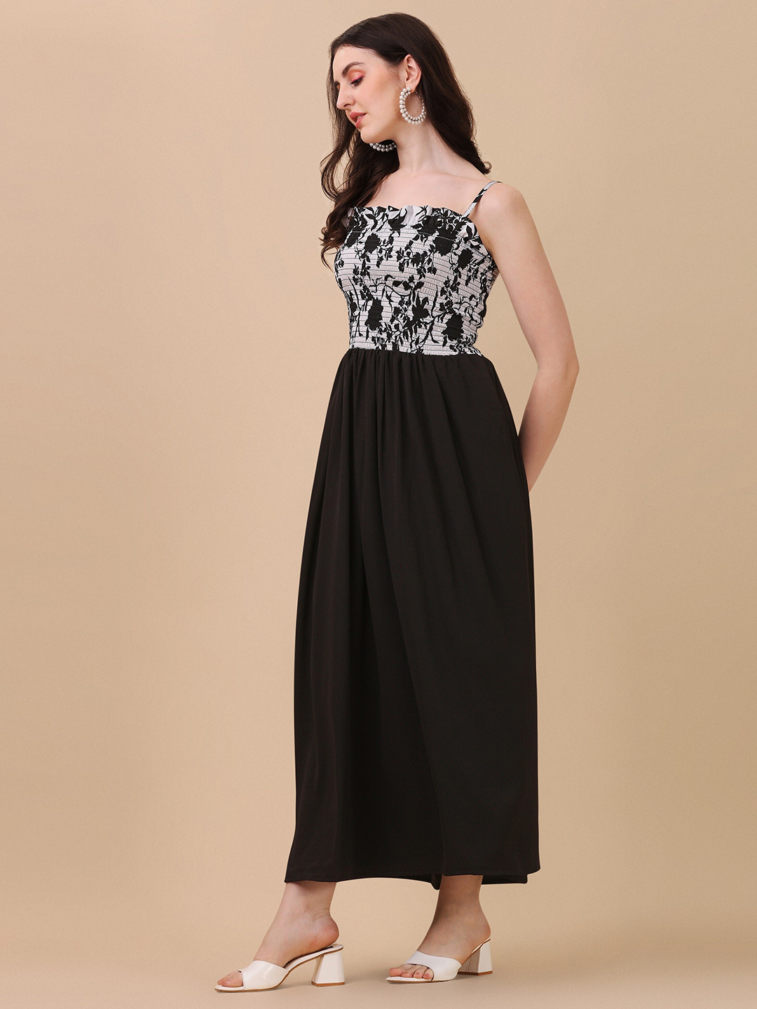 SHEETAL Associates Floral Crepe Maxi Dress