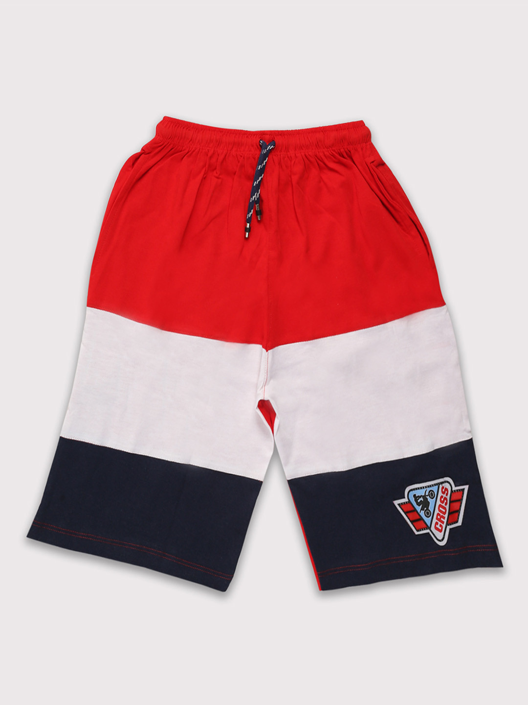 Nottie Planet Boys Colourblocked Mid Rise Pure Cotton Shorts