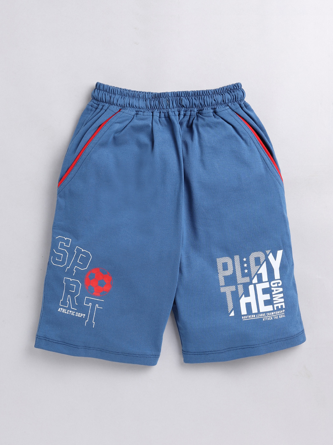 Nottie Planet Boys Typography Printed Mid Rise Pure Cotton Shorts