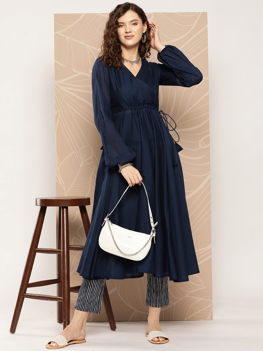 Inddus Angrakha Pure Cotton Kurta With Trousers