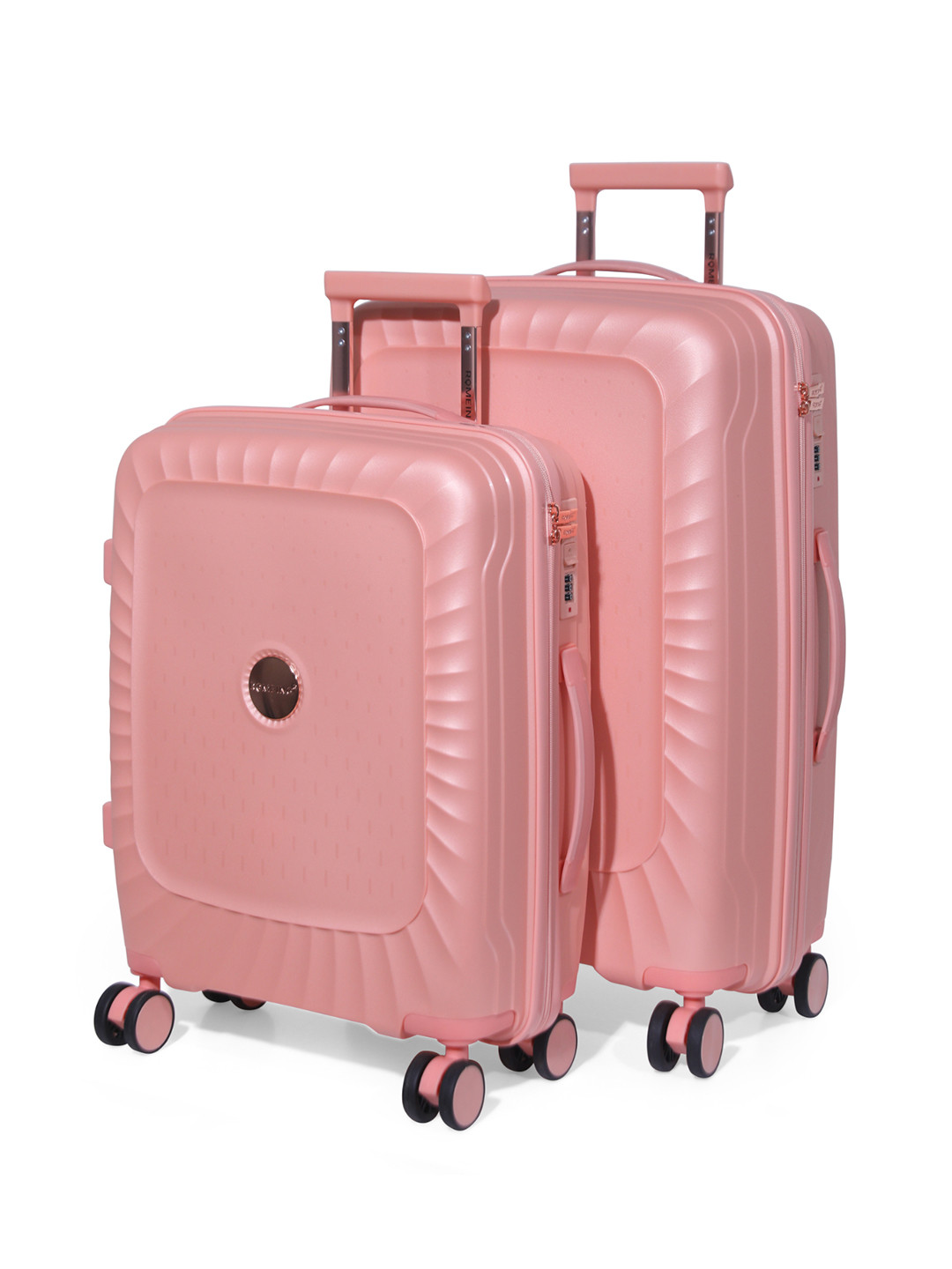 ROMEING Set Of 2 SICILY Textured Hard-Sided Cabin & Medium Trolley Suitcase