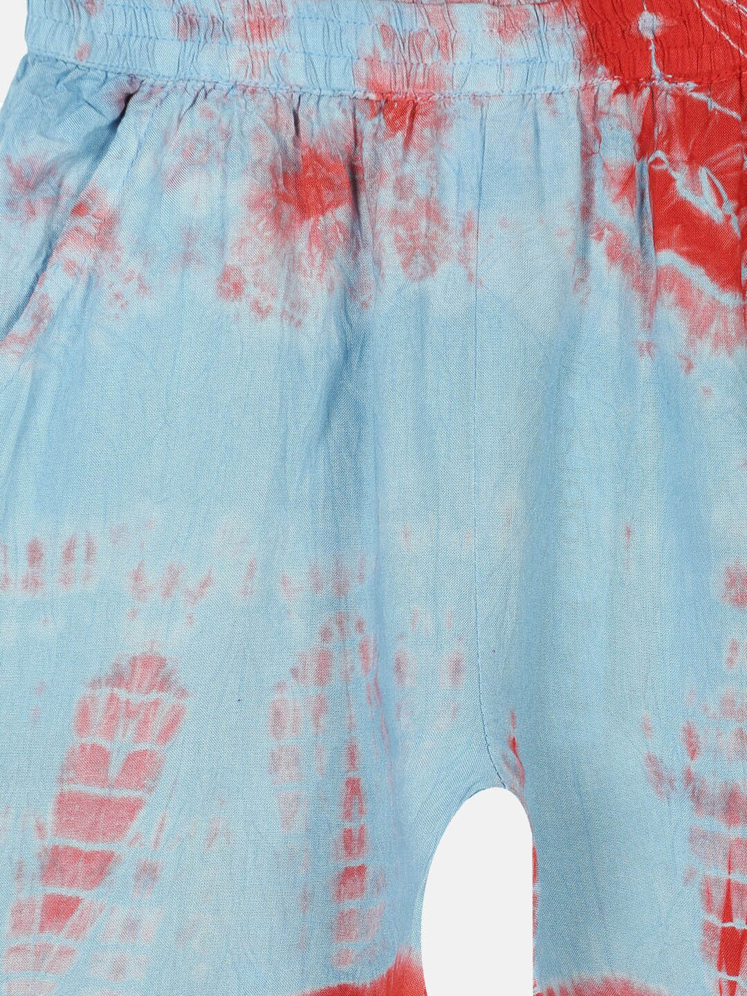KiddoPanti Girls Tie & Die Printed Regular Fit Shorts