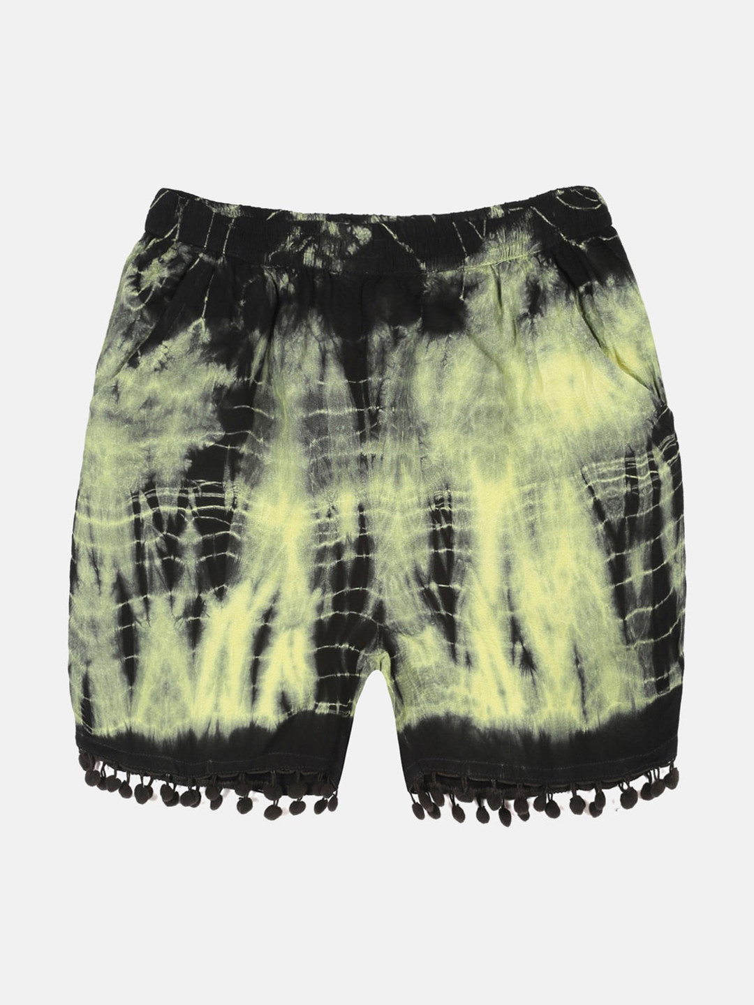 KiddoPanti Girls Tie & Dye Mid-Rise Regular Fit Shorts