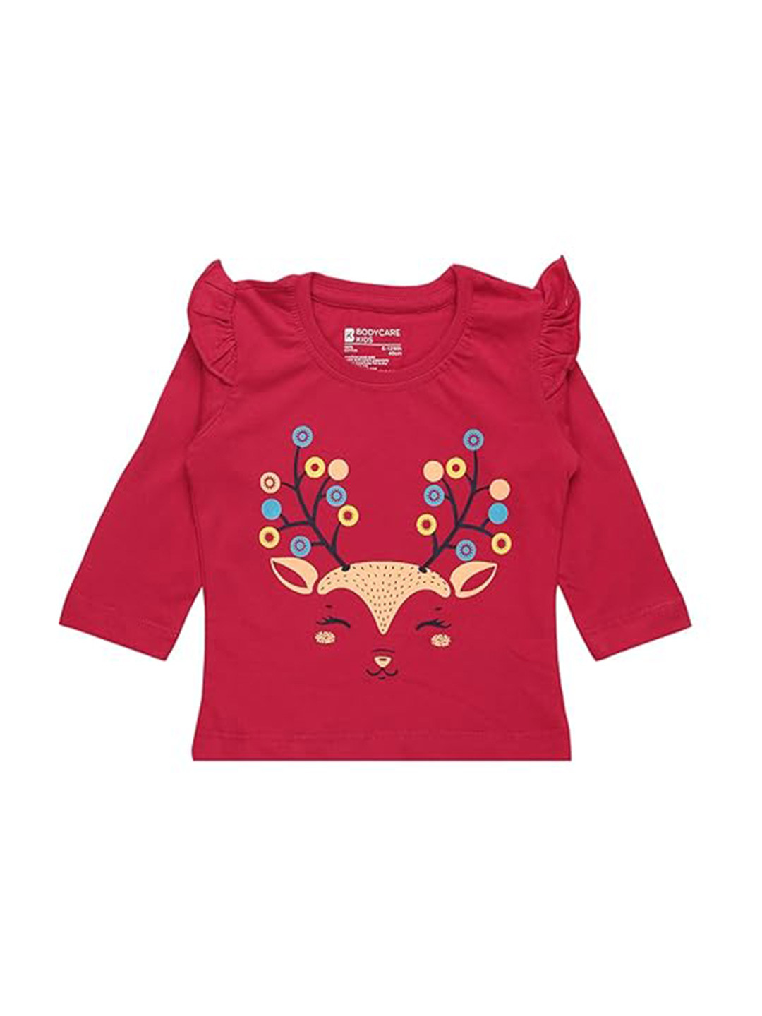 Bodycare Kids Girls Red Printed T-shirt