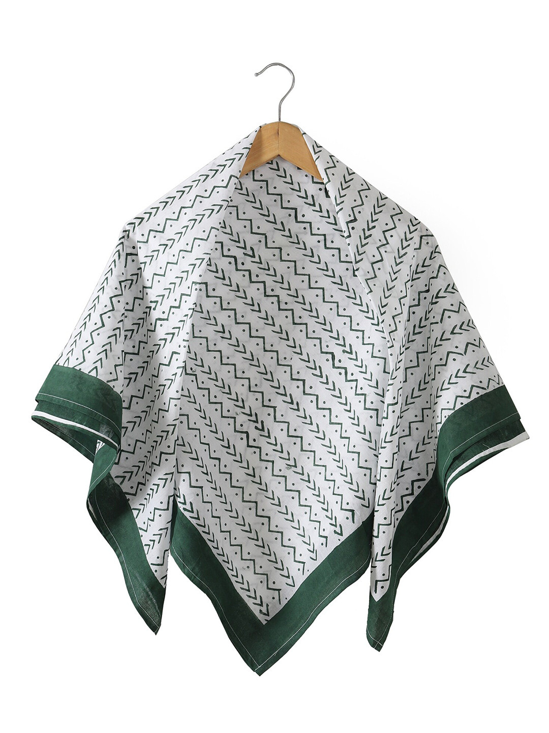 HANDICRAFT PALACE Geometric Printed Cotton Square Scarf