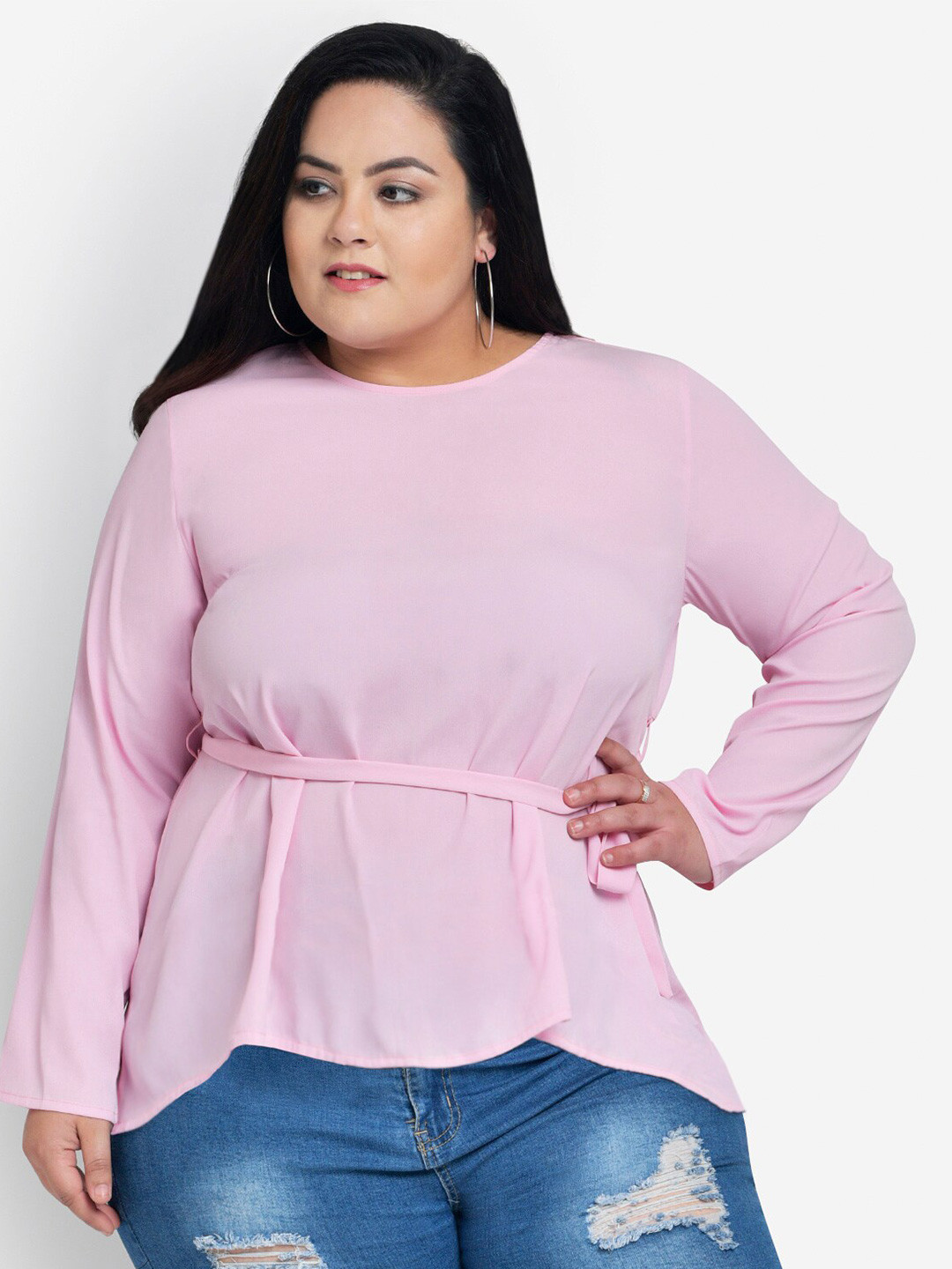 wild U Plus Size Cinched Waist Top