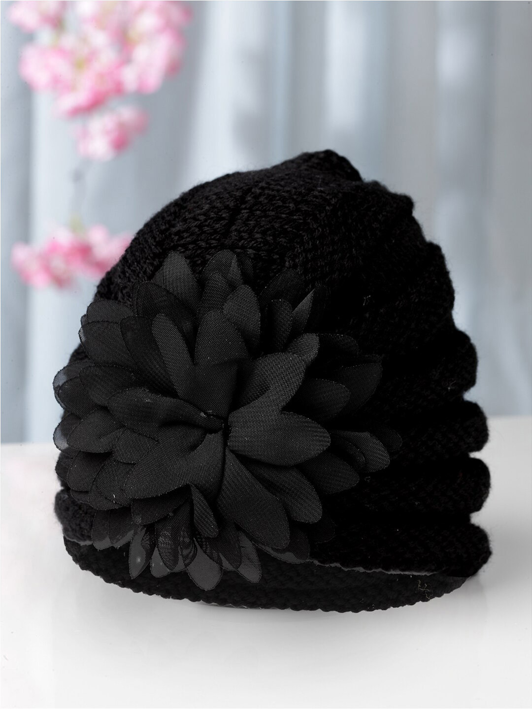 Babymoon Kids Self Design Flower Cotton Beanie Cap