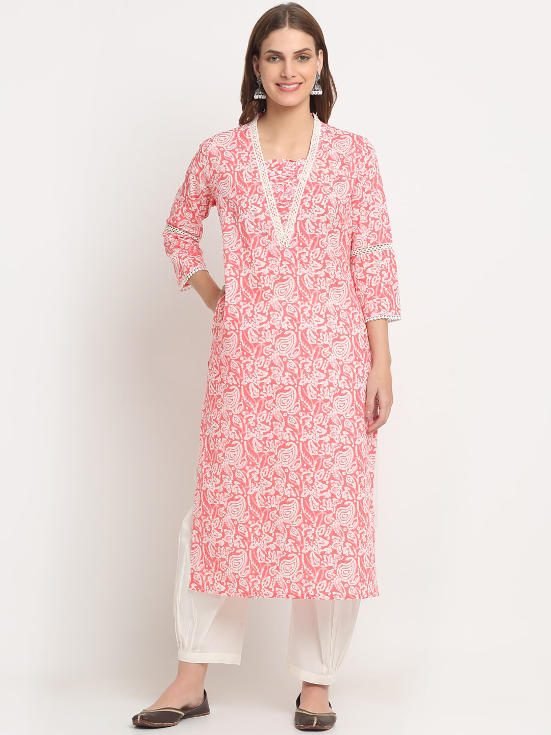 KALINI Paisley Printed Batik Kurta