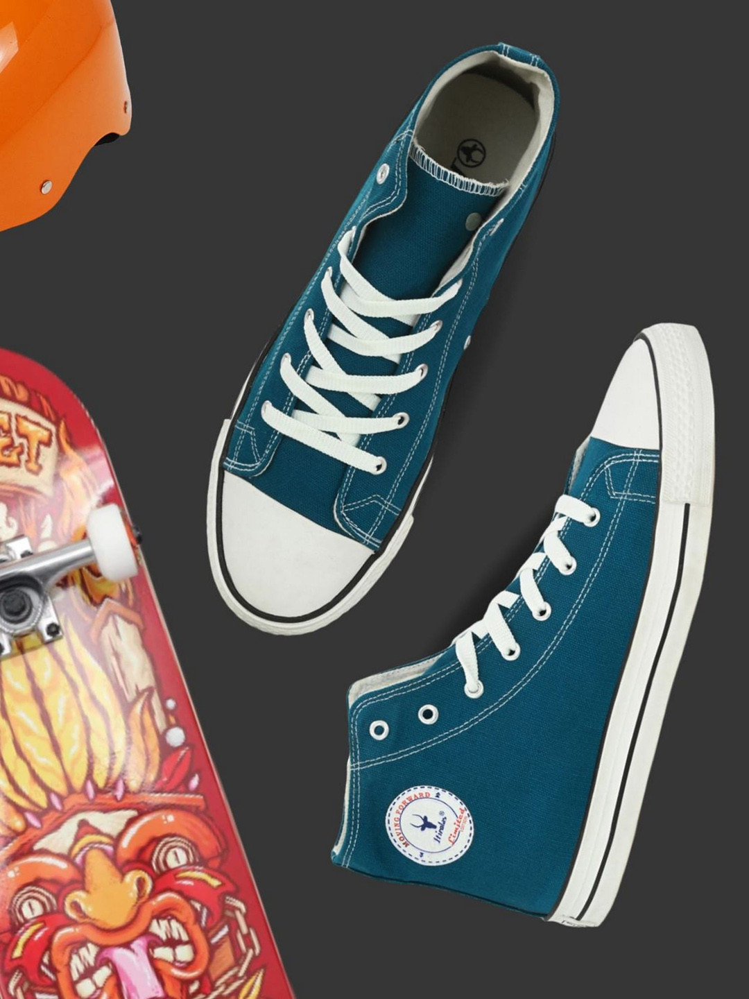 HIROLAS Men High-Top Lace Up Sneakers