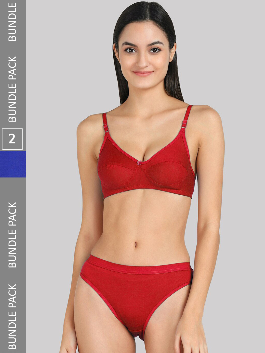 AROUSY Women Pack Of 5 Cotton Lingerie Set E_A-Ruchii-Set_Red,Blue,Purple,Pink,Black_34