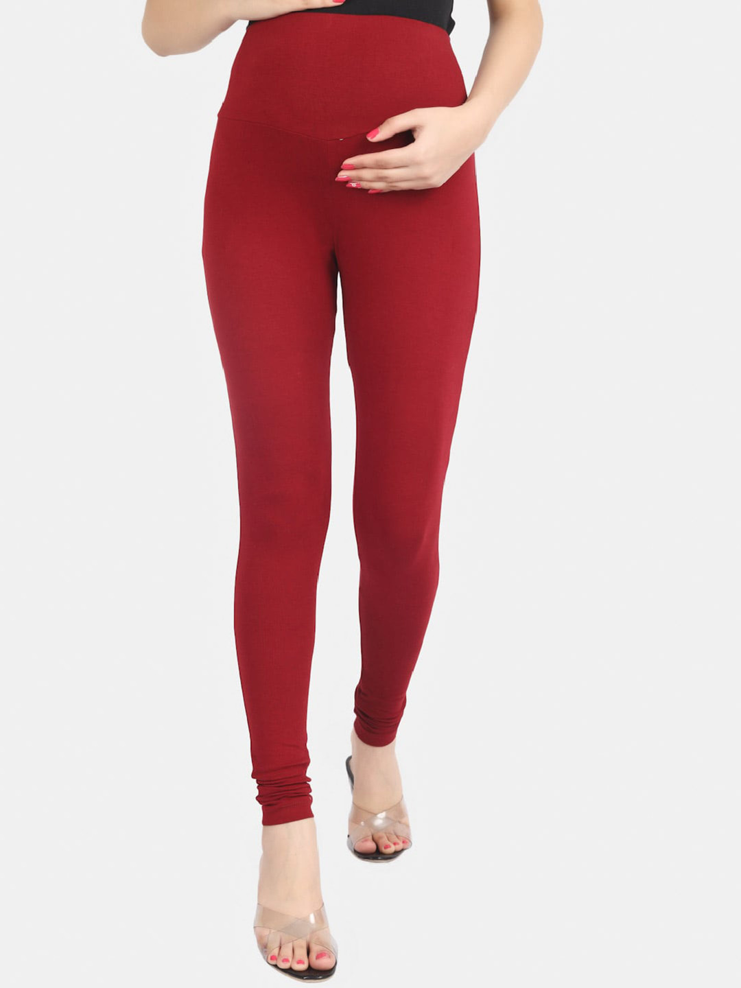 angloindu Women Maternity Churidar-Length Leggings