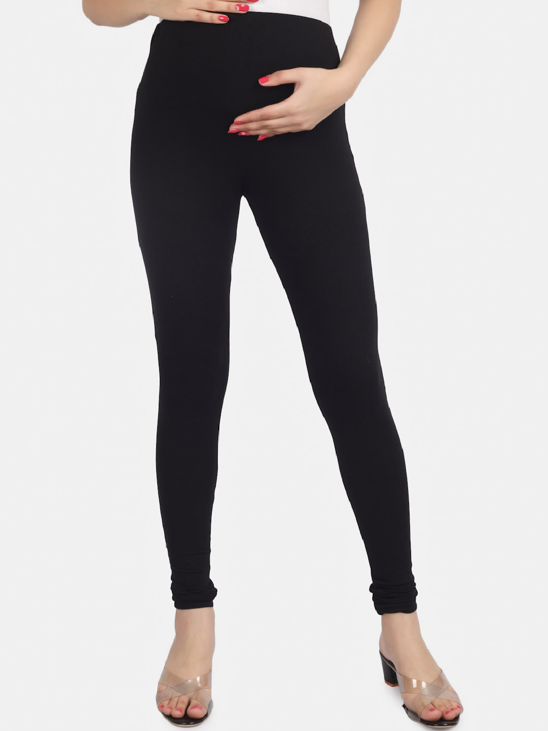 angloindu Women Maternity Churidar-Length Leggings