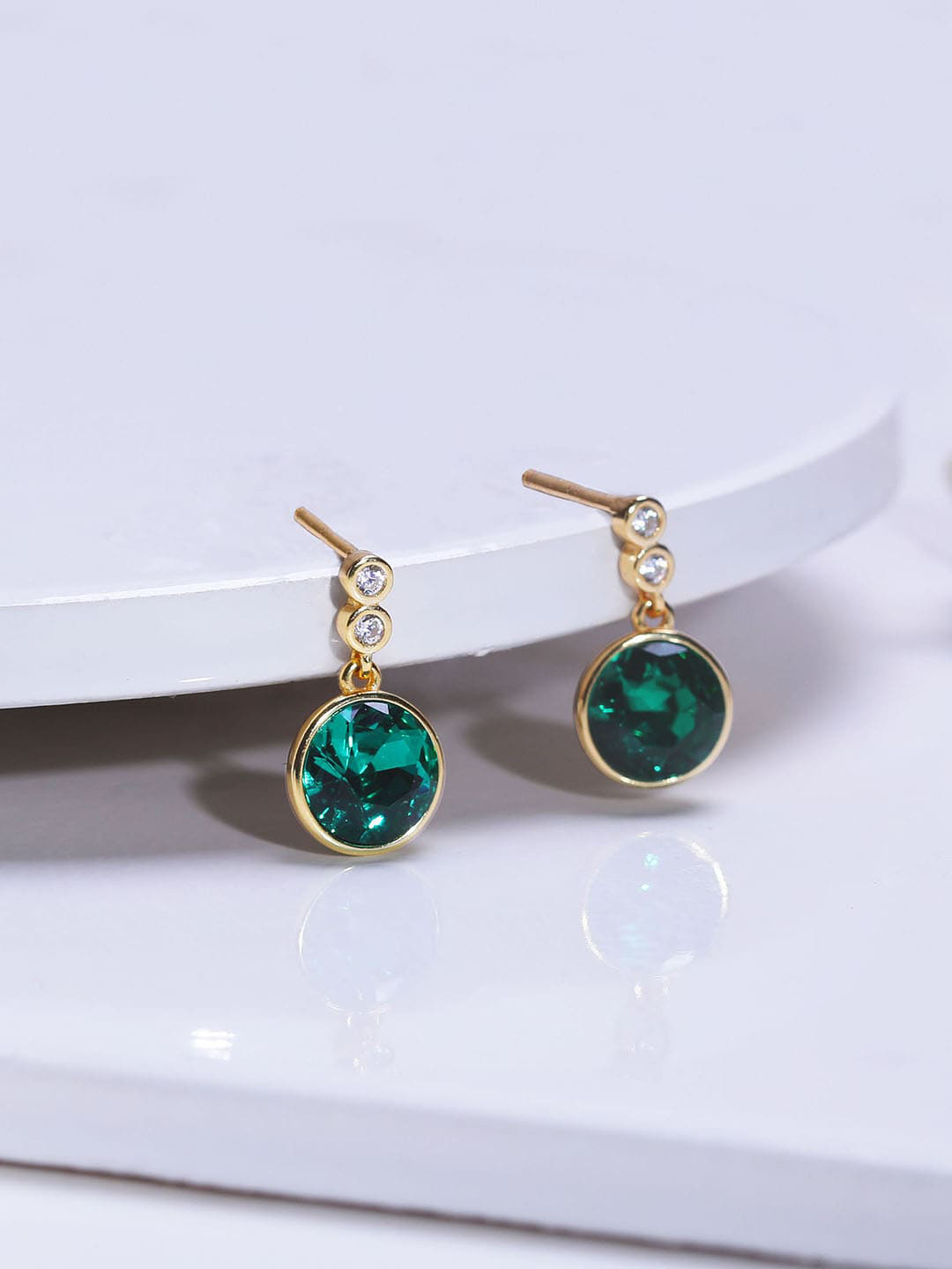 GIVA Gold-Plated Contemporary Drop Earrings