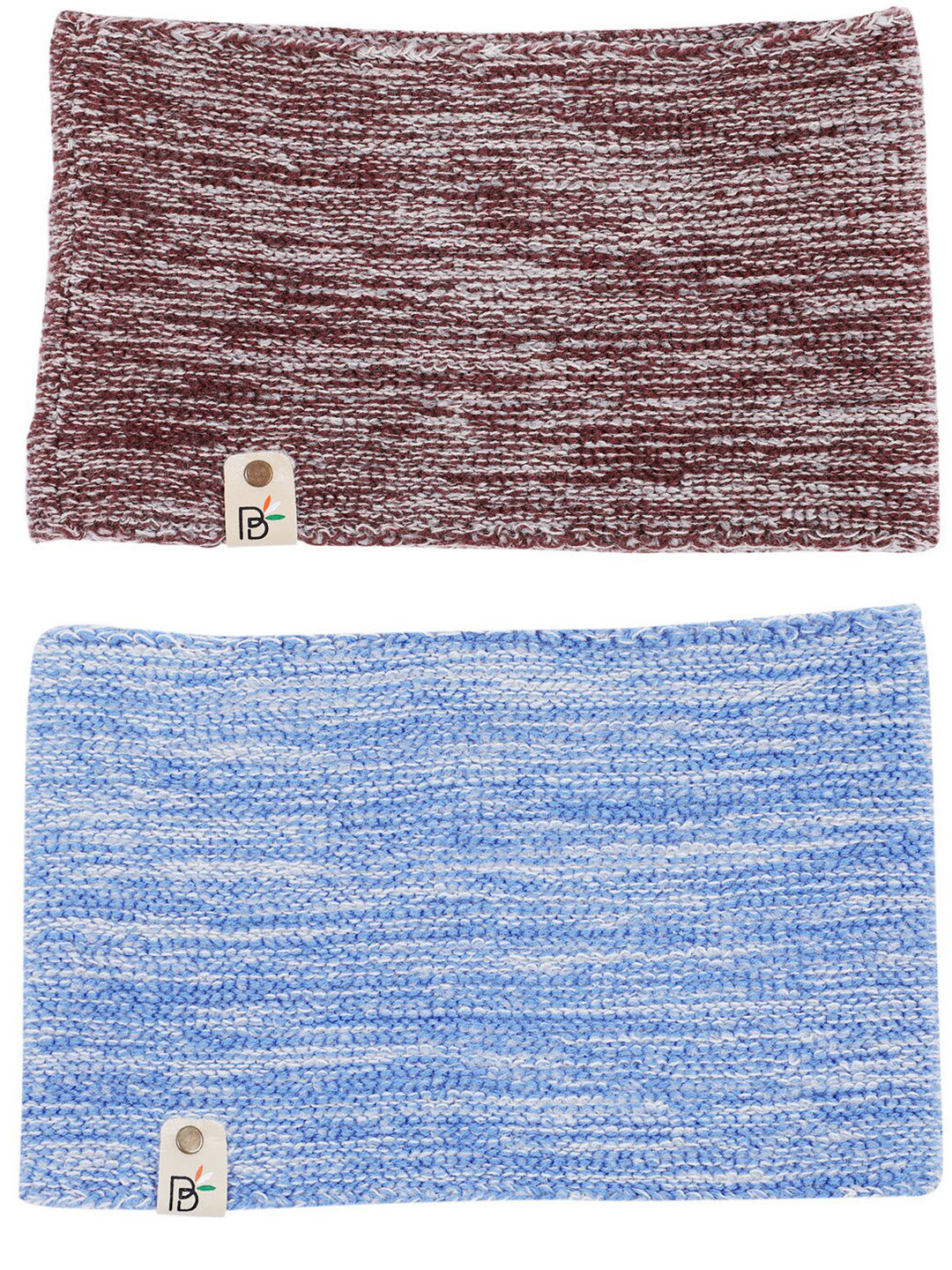 Bharatasya Pack Of 2 Self Design Sports Cotton Head Wrap