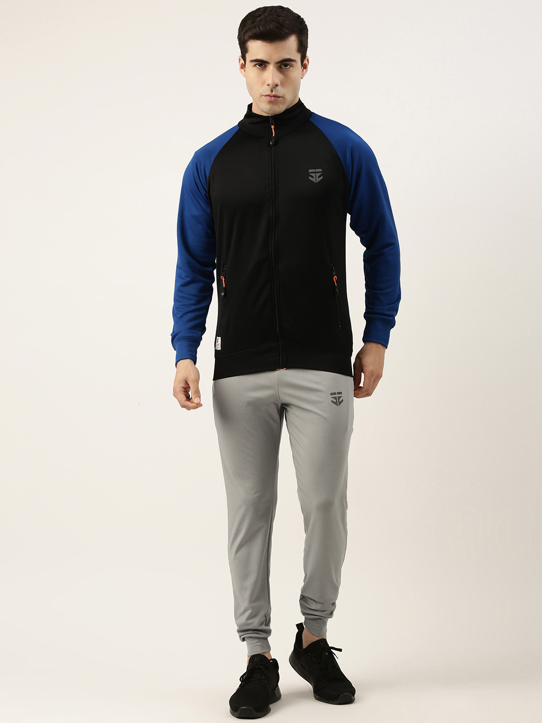 Sports52 wear Men Colourblocked Track Jacket With Joggers Training Tracksuit