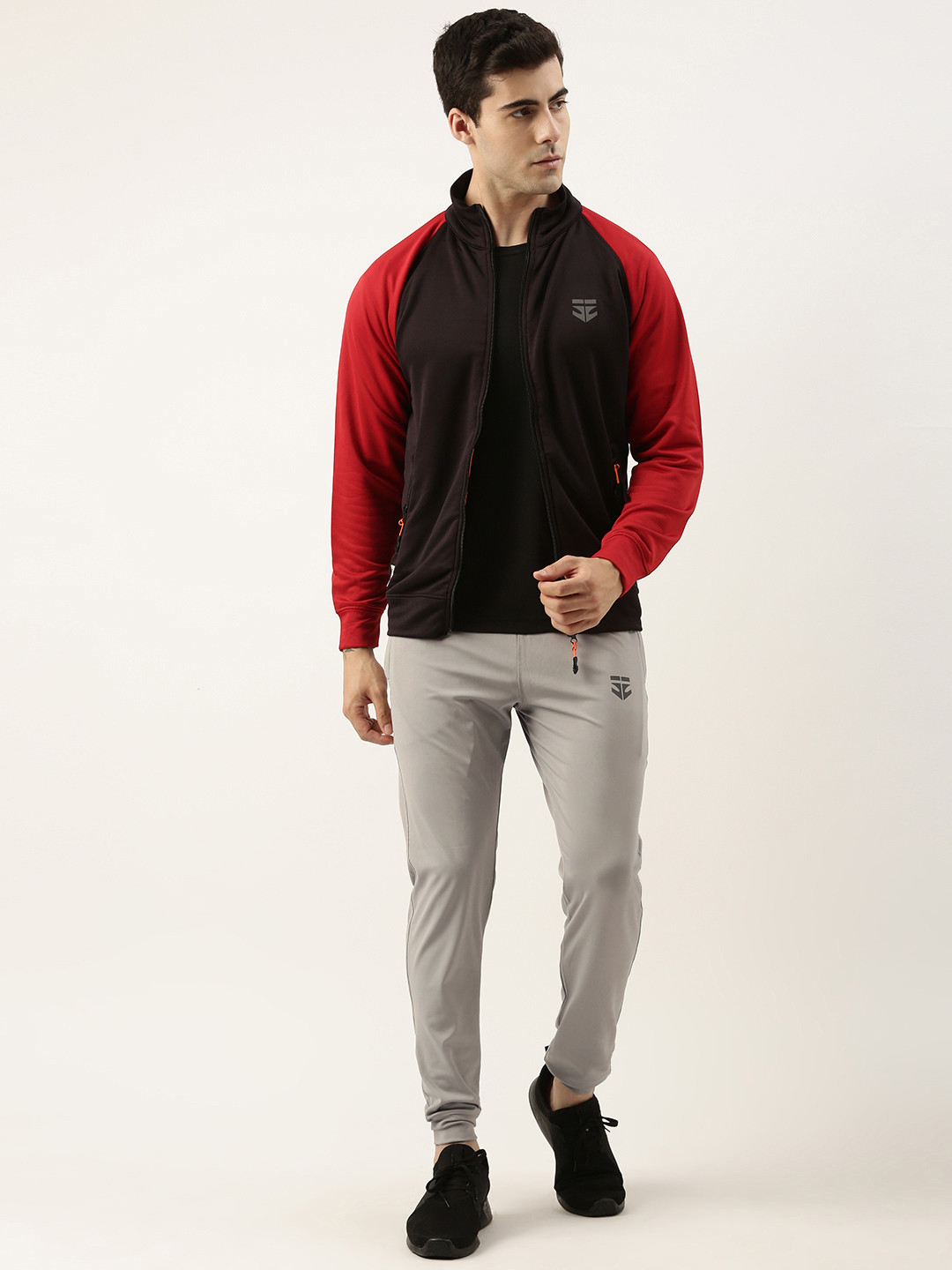 Sports52 wear Men Colourblocked Track Jacket With Joggers Training Tracksuit