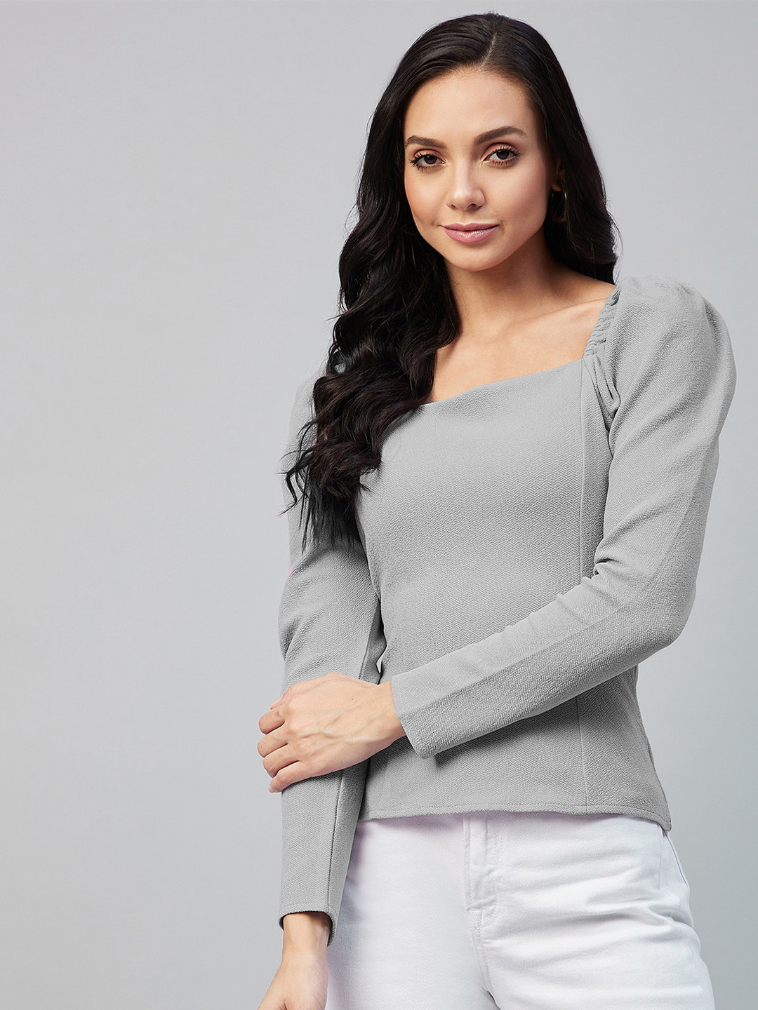 RARE Square Neck Puff Sleeves Top