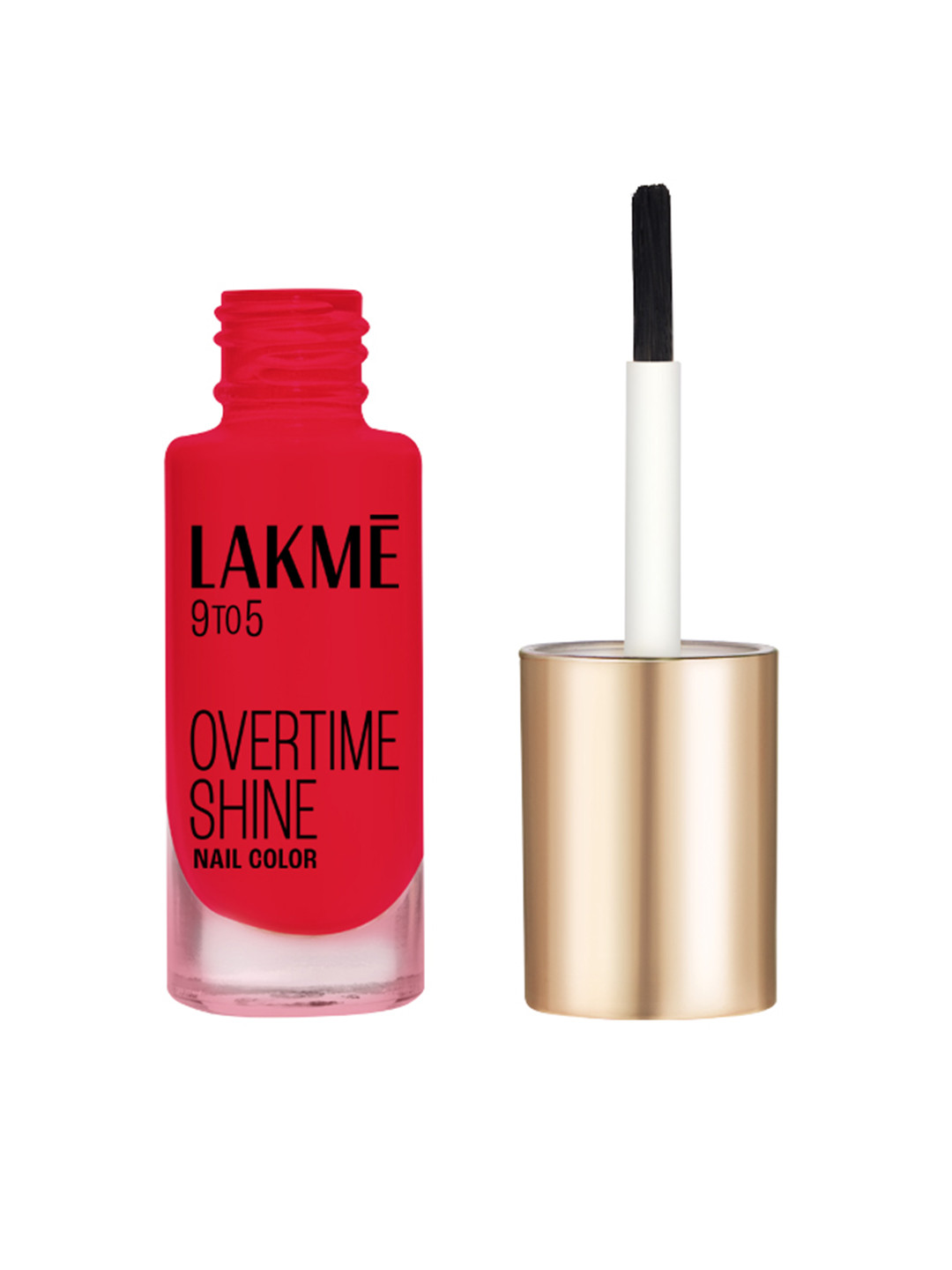 Lakme 9to5 Overtime Shine Glossy Long Lasting & Quick Dry Nail Color 6ml - Perky Pink