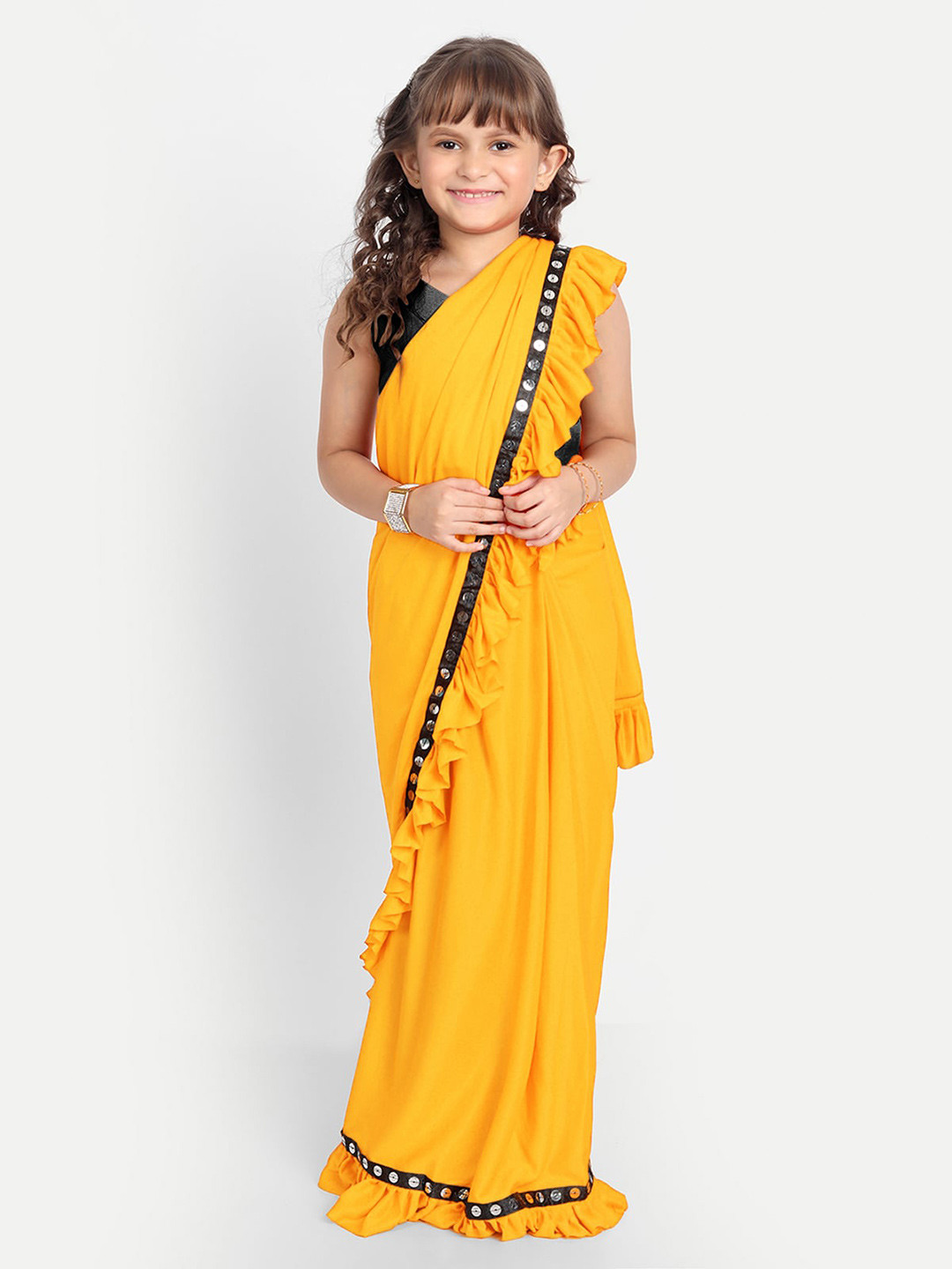 LOOKS AND LIKES Mirror Work Saree