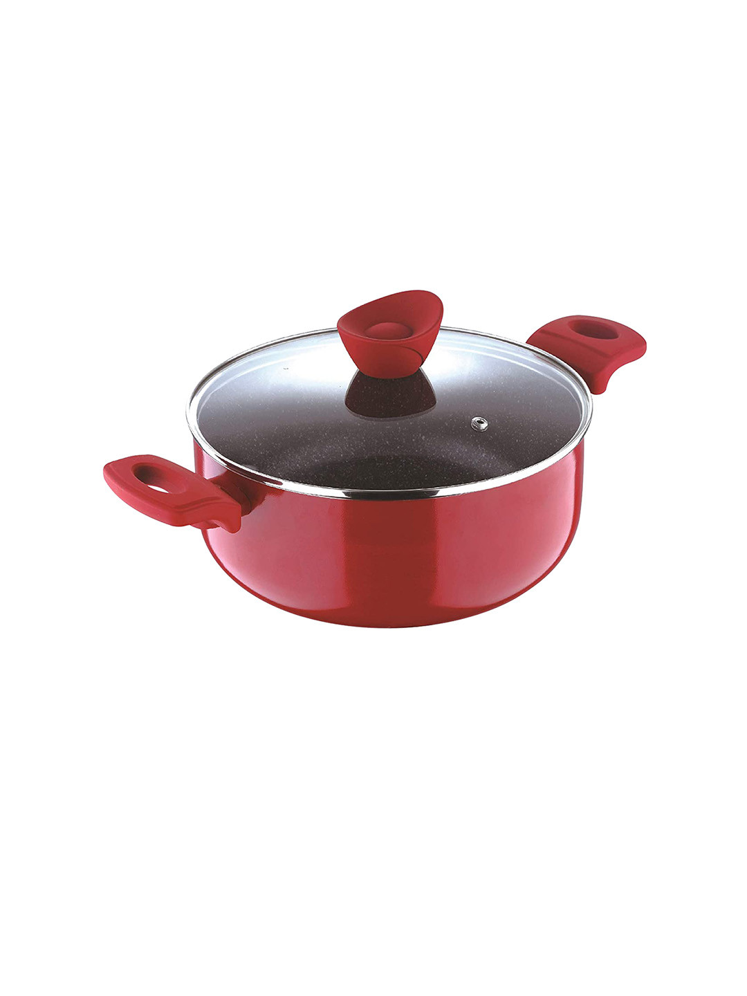 Bergner Bellini Plus 5-Layer Induction Base Non-Stick 24cm (5 L) Casserole with Lid- Red