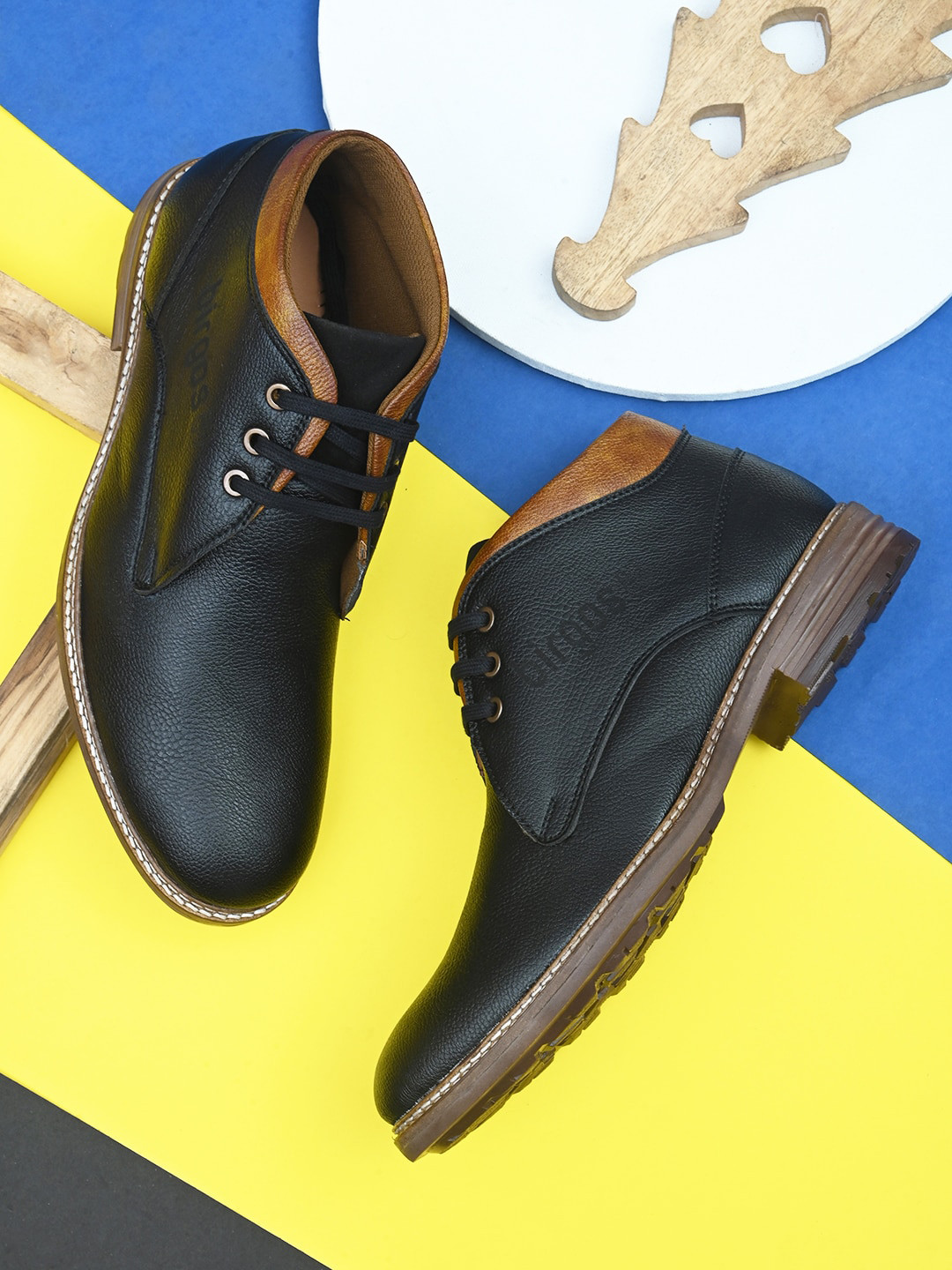 birgos Men Mid Top Leather Derbys