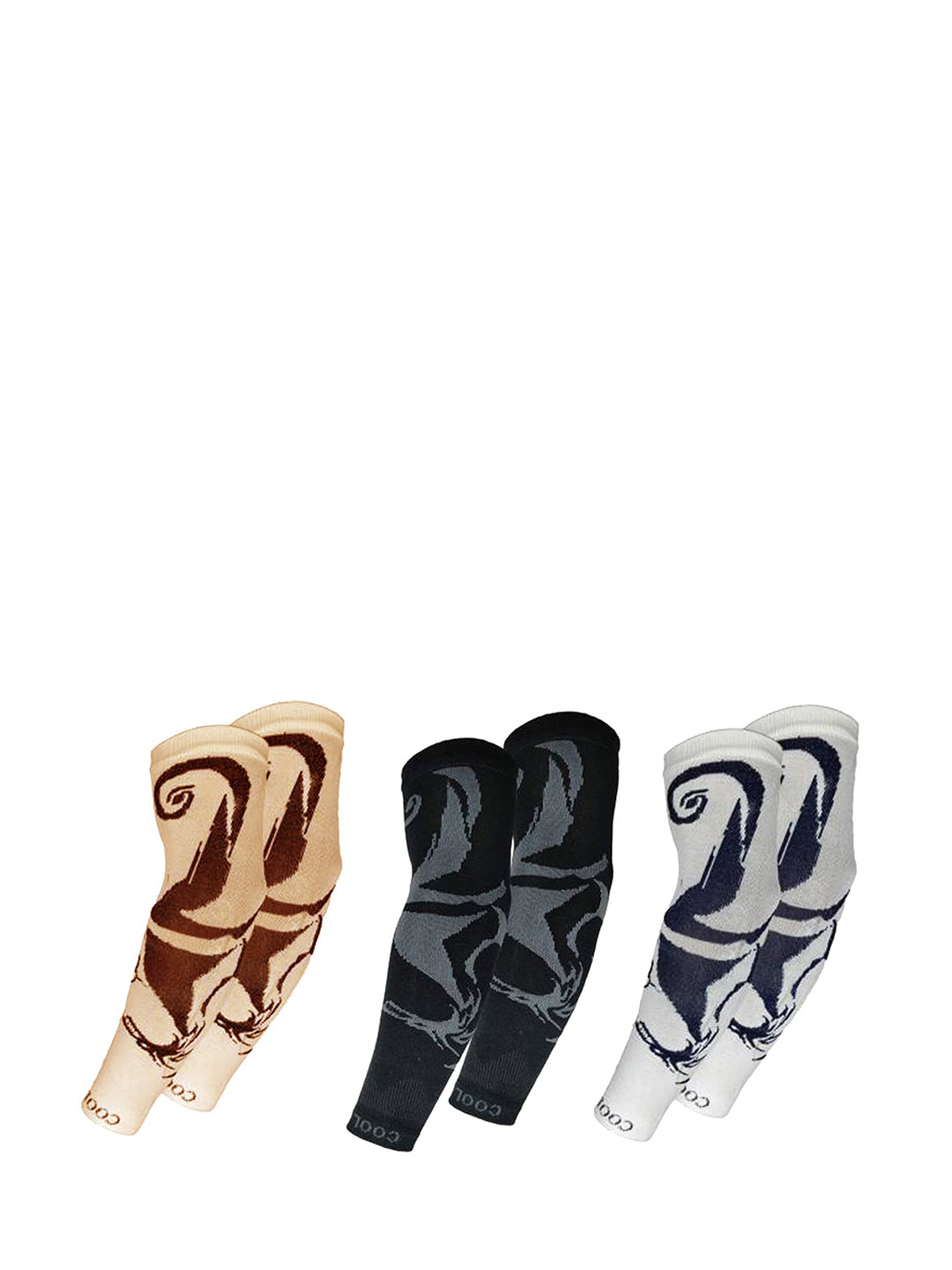 Aadikart Pack Of 3 Printed Cotton Sports Arm Sleeves