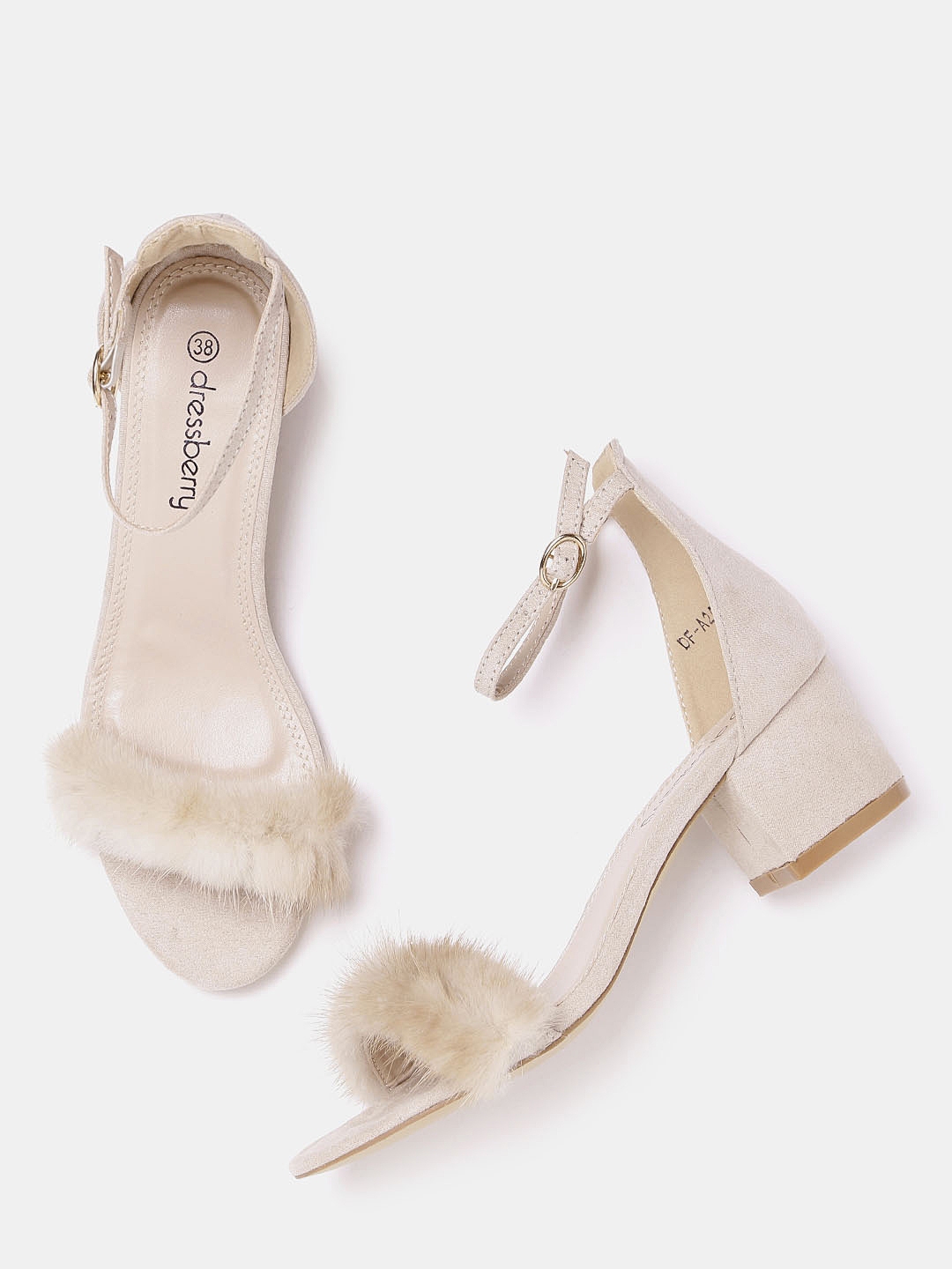 Fur sandals with discount strap