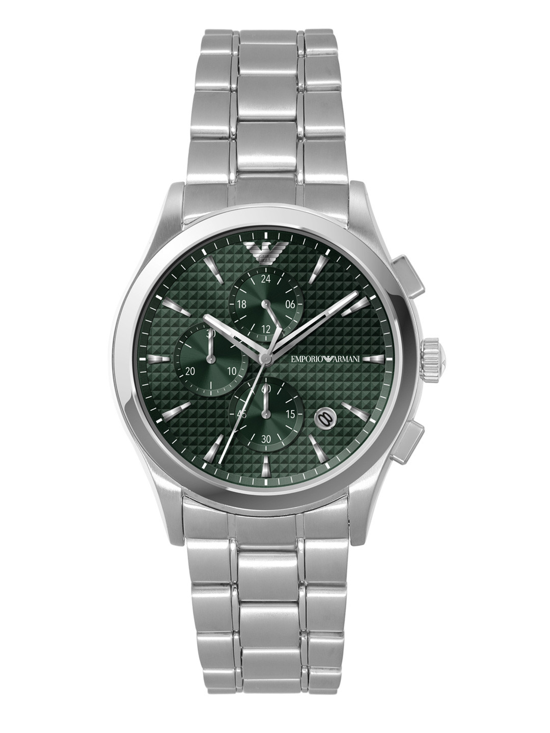 Emporio Armani Men Textured Analogue Chronograph Automatic Solar Powered Watch AR11529