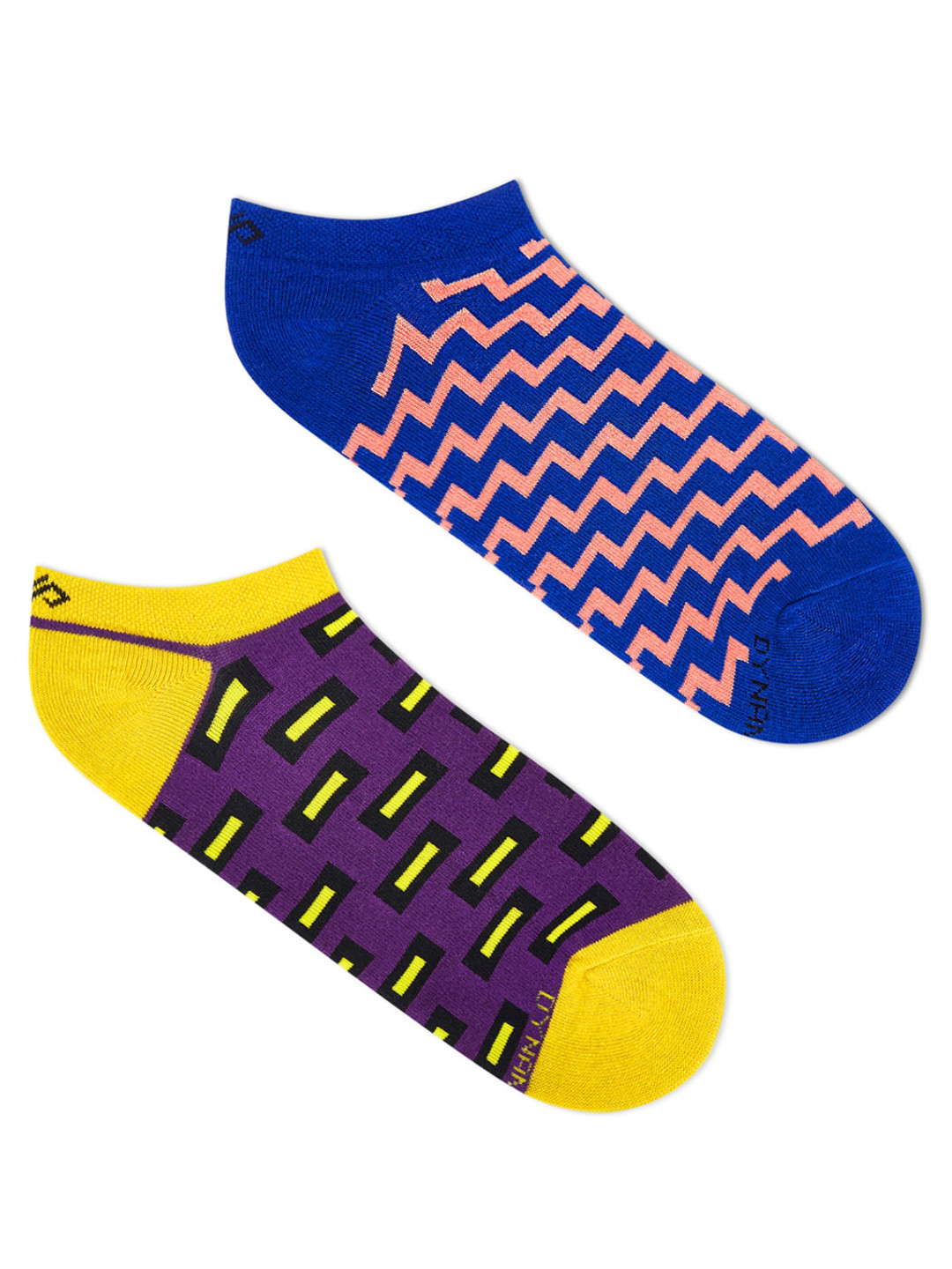 Dynamocks Pack Of Two Patterned Ankle-Length Anti-Microbial Socks