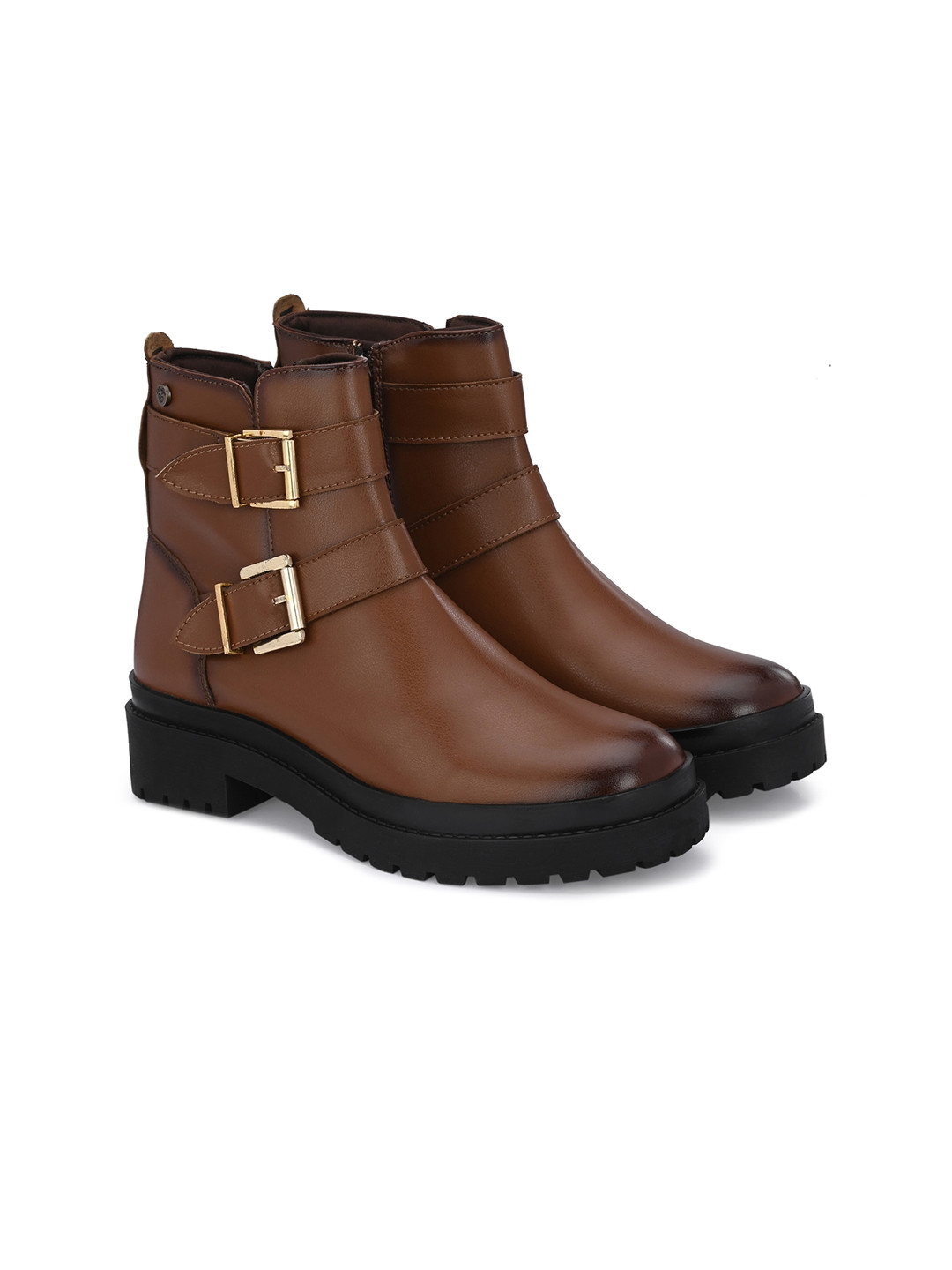 Delize Women Heeled Monk Straps Boots