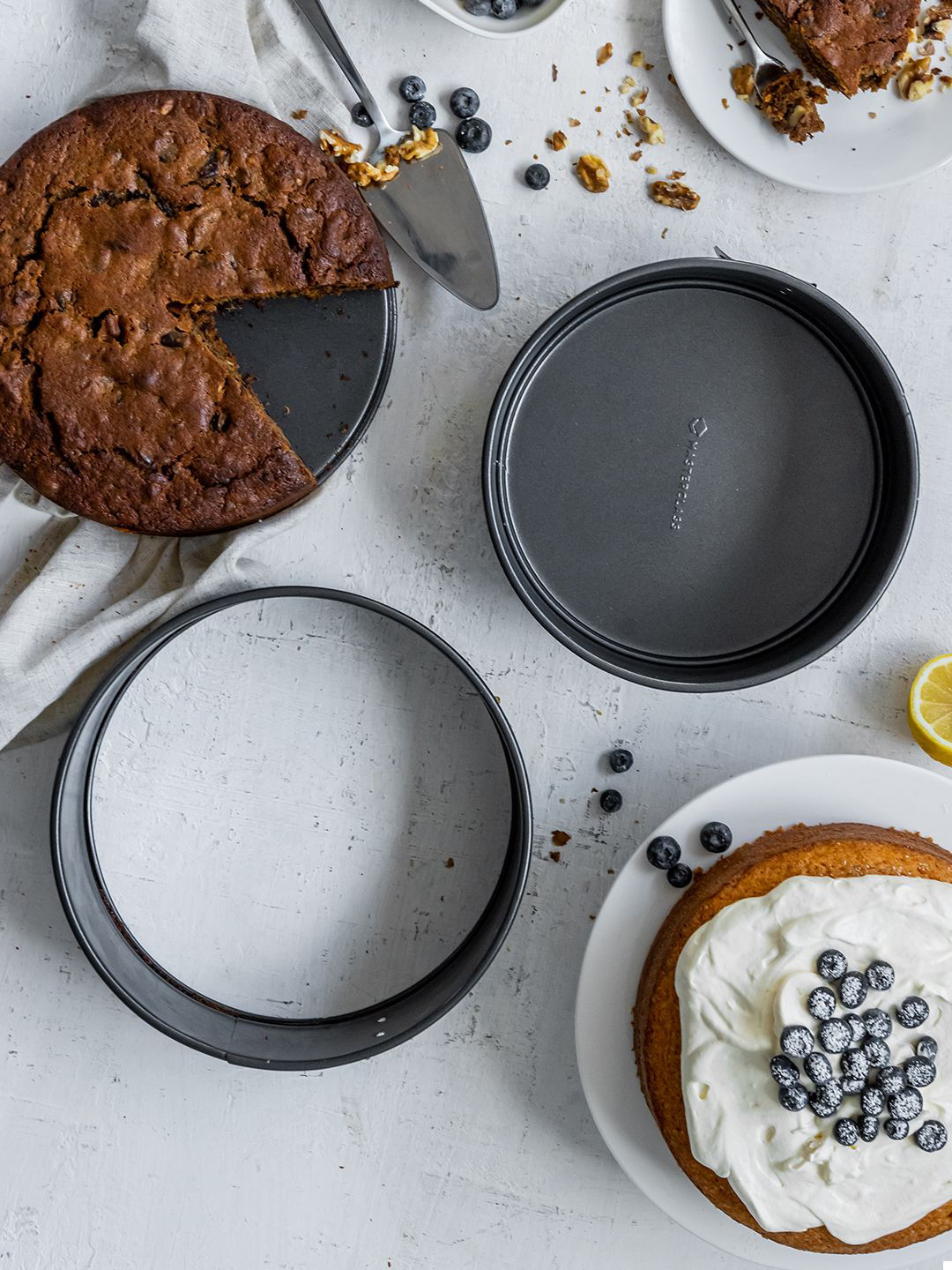 MasterClass 2 Pcs Grey Non Stick Spring Form Pans 20 cm & 23 cm