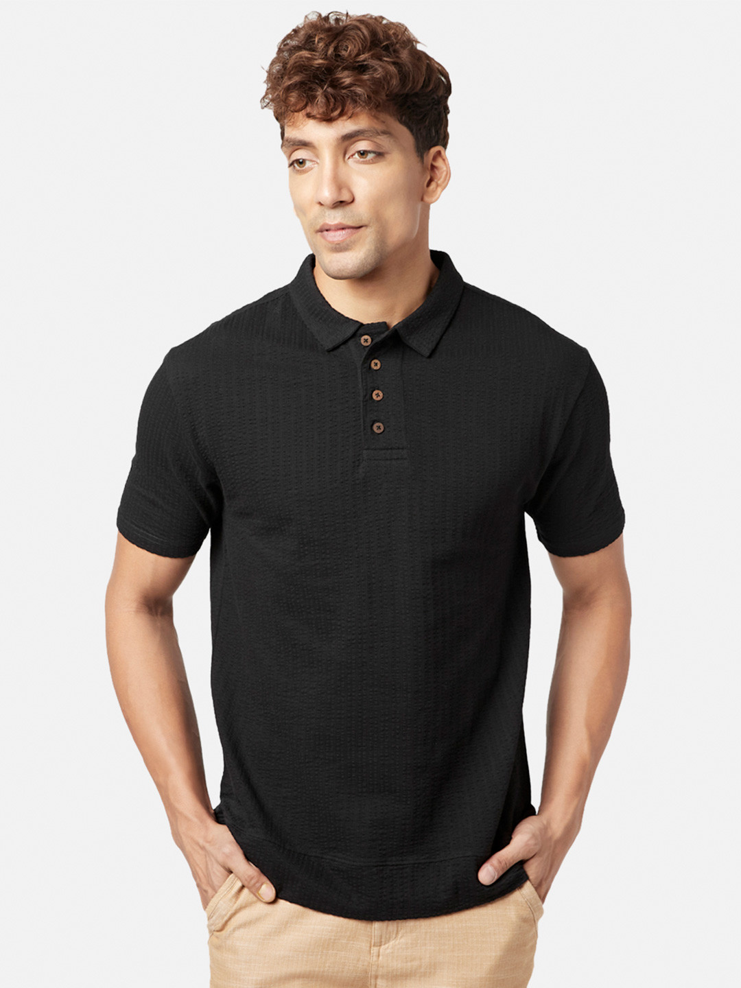 7 Alt by Pantaloons Polo Collar Cotton Regular Fit T-shirt