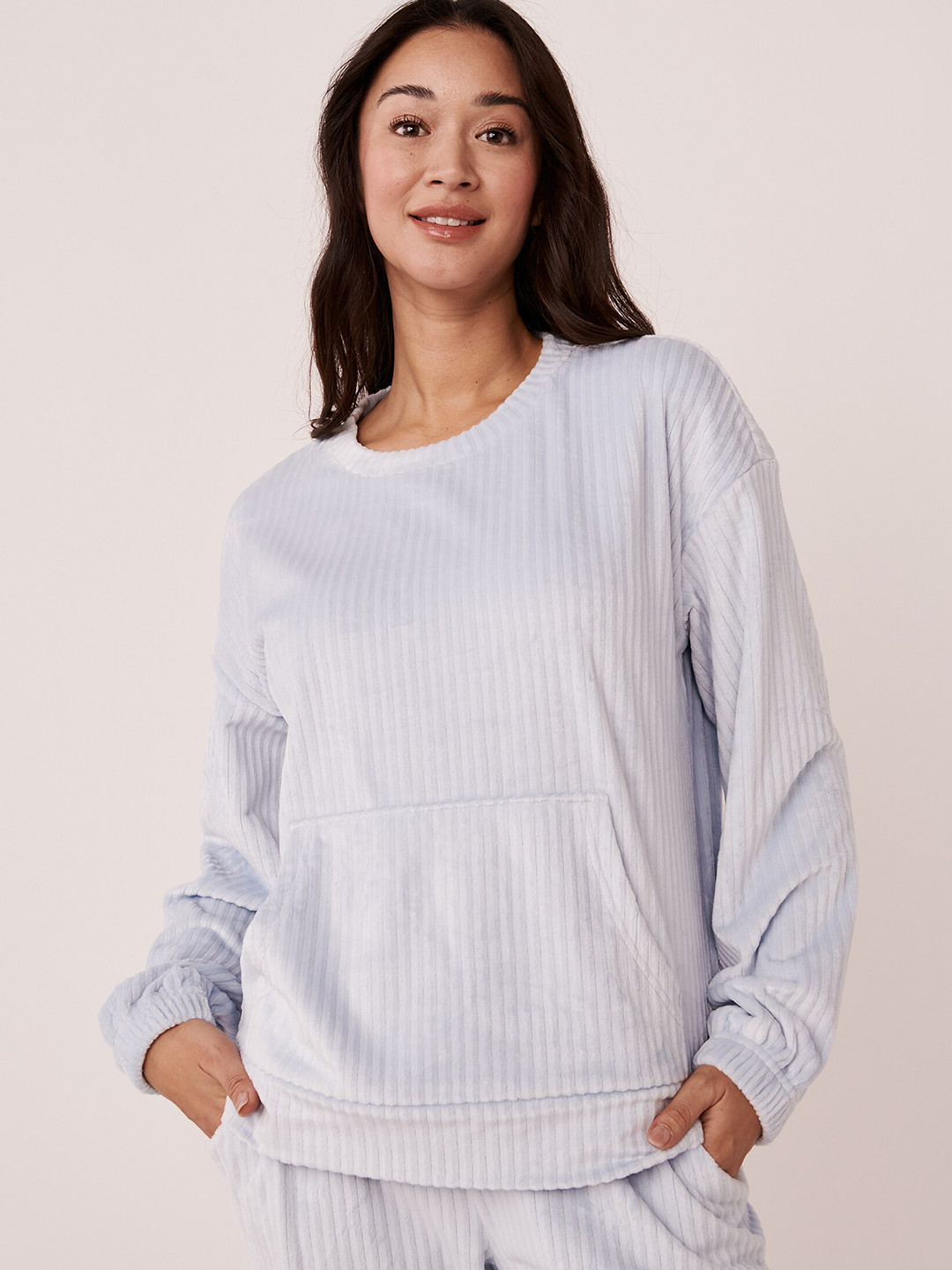 La Vie en Rose Self Design Ribbed Sweatshirt